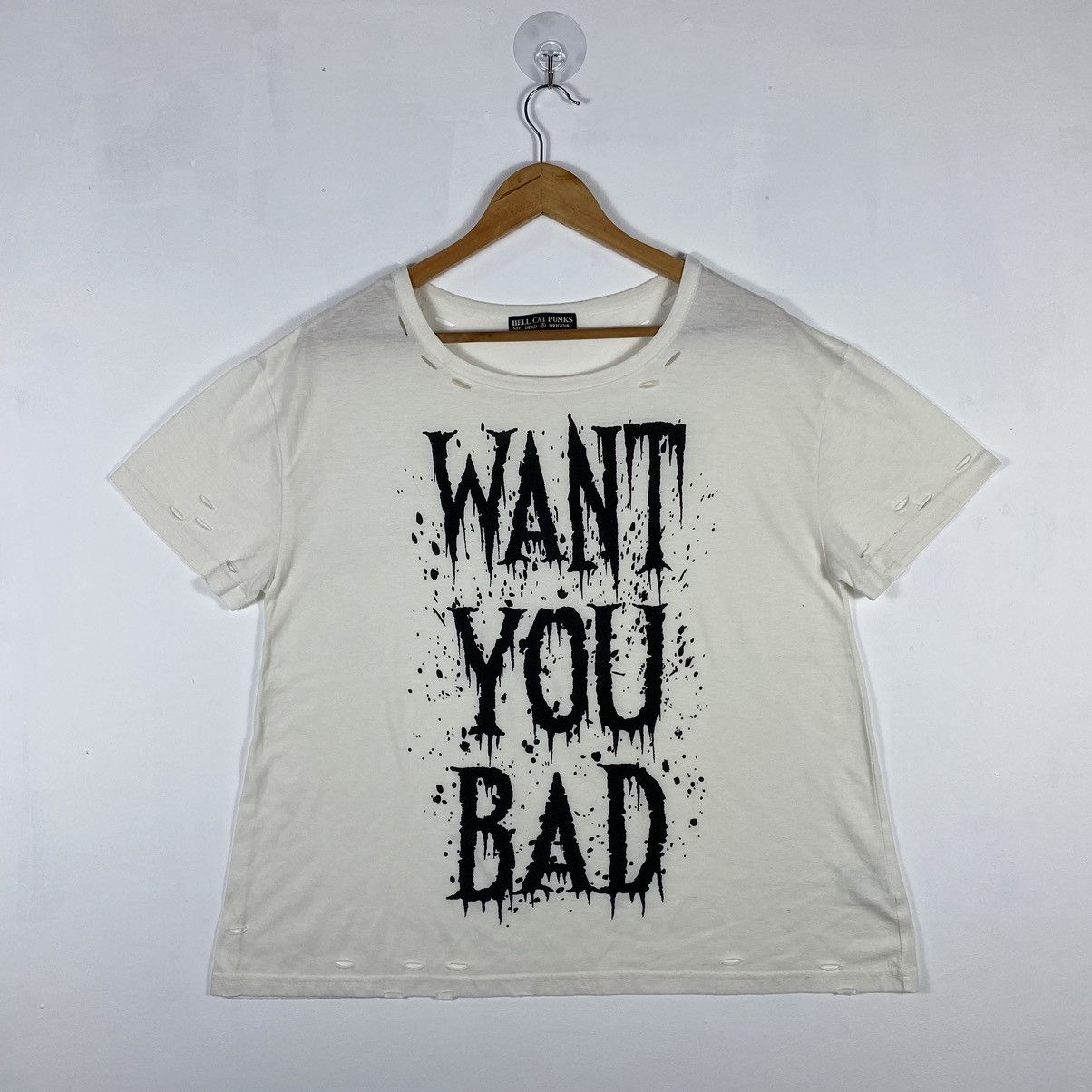 Japanese Brand Vintage HELL CAT PUNKS Want You Bad Punk Goth Designs Tee Size US M / EU 48-50 / 2 - 2 Thumbnail