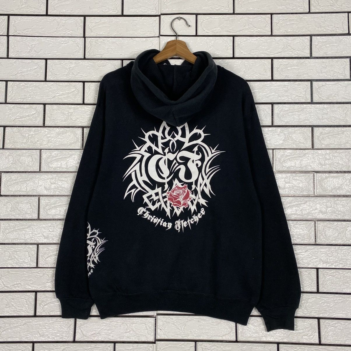 Japanese Brand Tribal Graphic Hoodie Black Goth Y2K Streetwear Size US L / EU 52-54 / 3 - 9 Thumbnail
