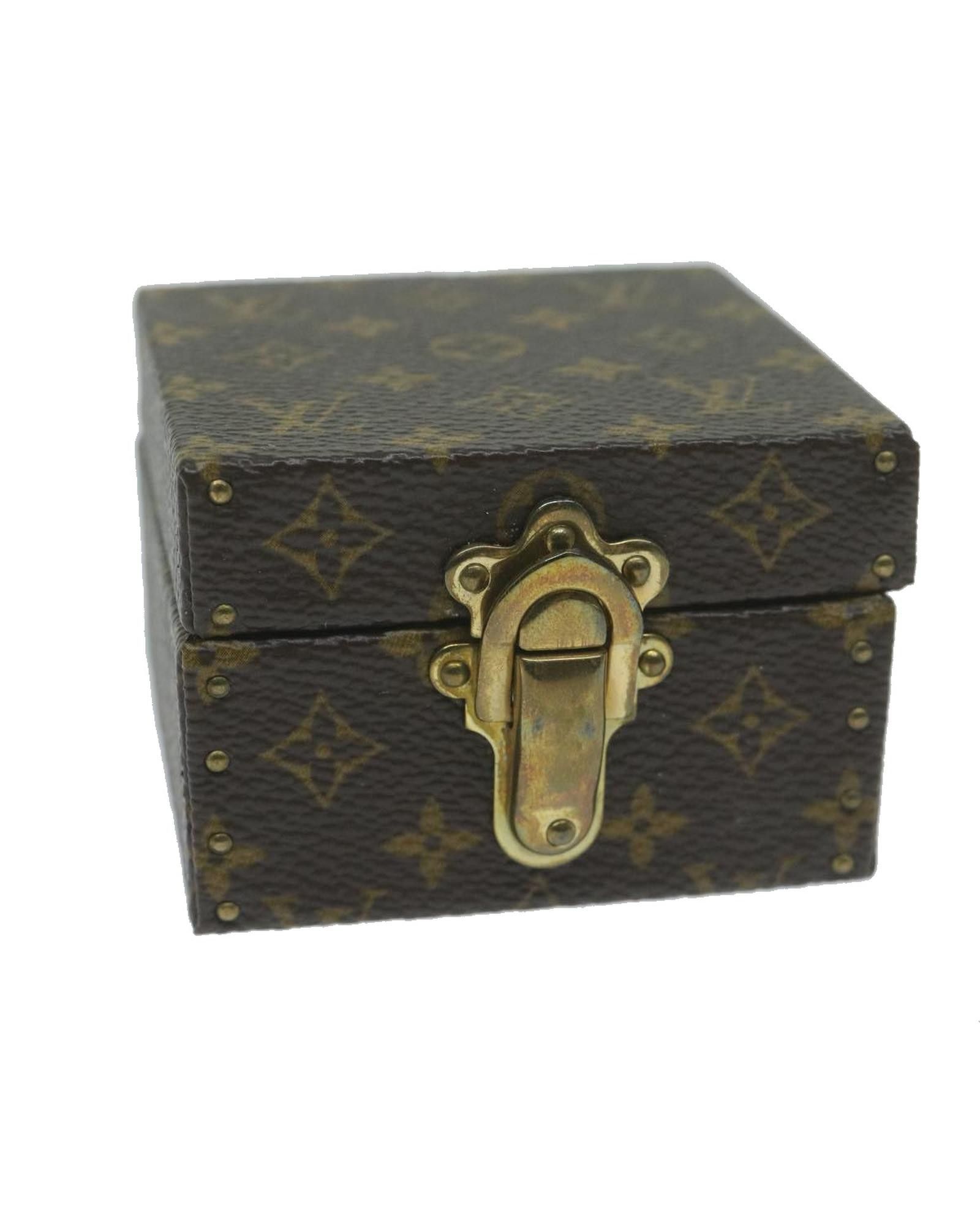 image of Louis Vuitton Monogram Canvas Jewelry Box By French Luxury Designer in Brown, Women's