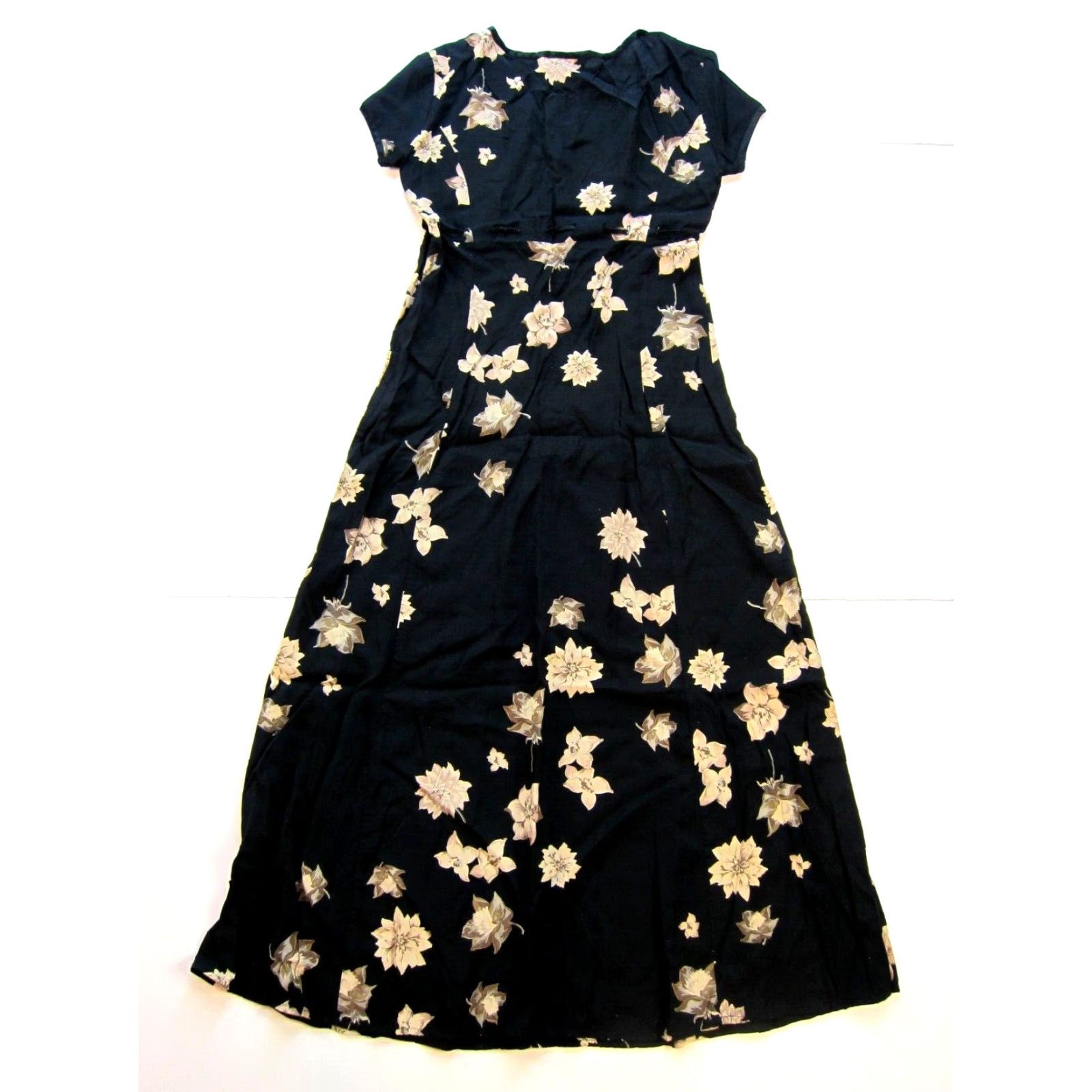 Vintage VINTAGE Jonathan Martin Dress Short Sleeve Maxi Floral Black XS Adult Womens Size 26" / US 2 / IT 38 - 2 Thumbnail