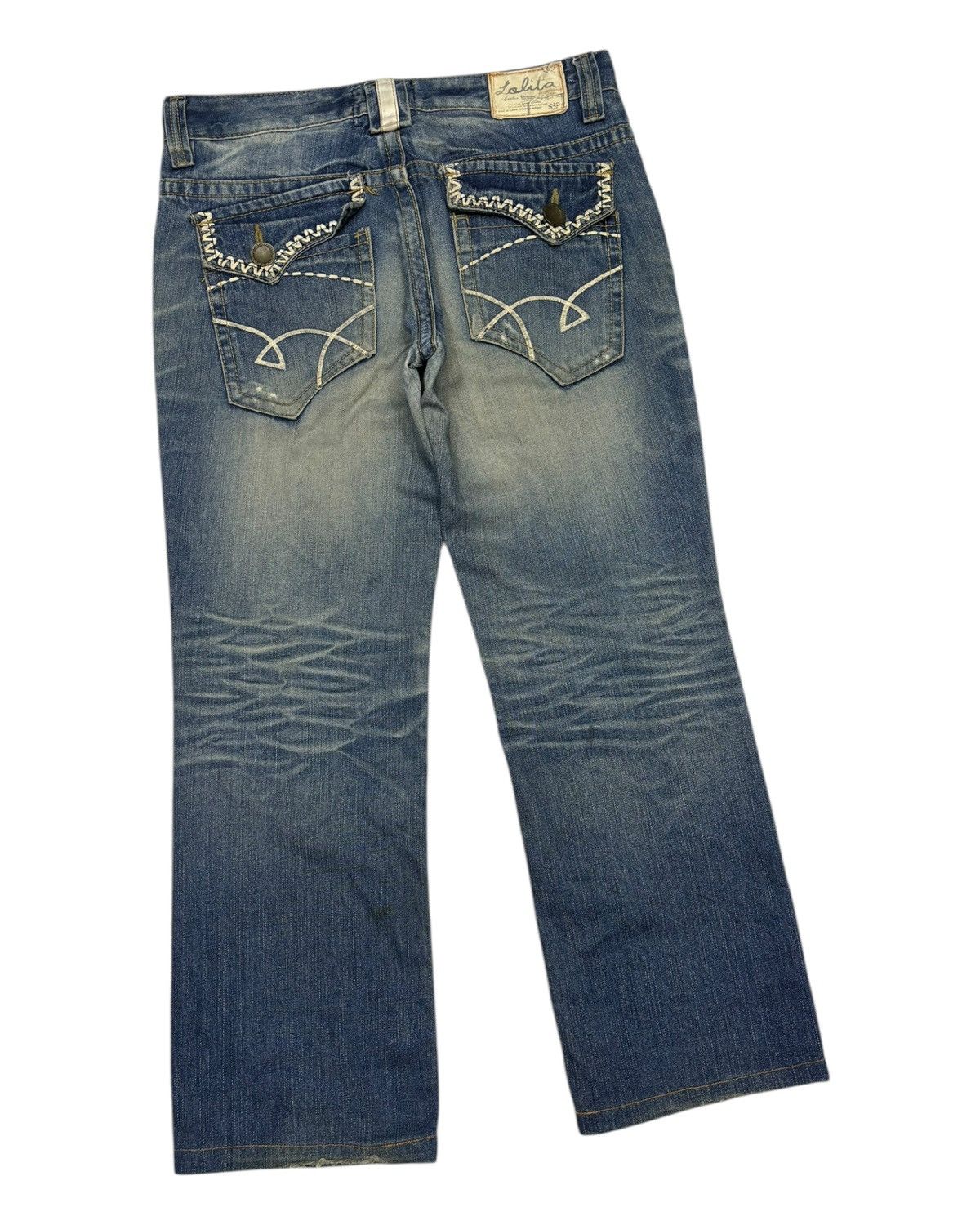 Japanese Brand × Tornado Mart Baggy Jeans Cropped Lolita Yoshitomo Nara Distressed Denim Size US 35 - 4 Thumbnail