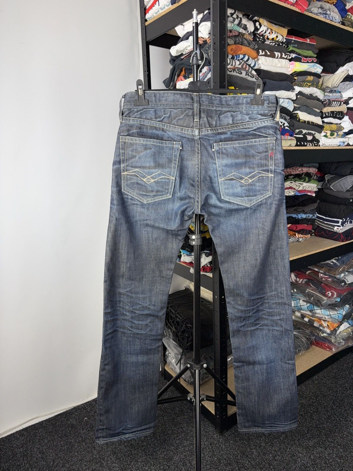 Replay Luxury 00s Replay Blue Denim pants Jeans W31 Vintage Italy Size US 31 - 7 Thumbnail