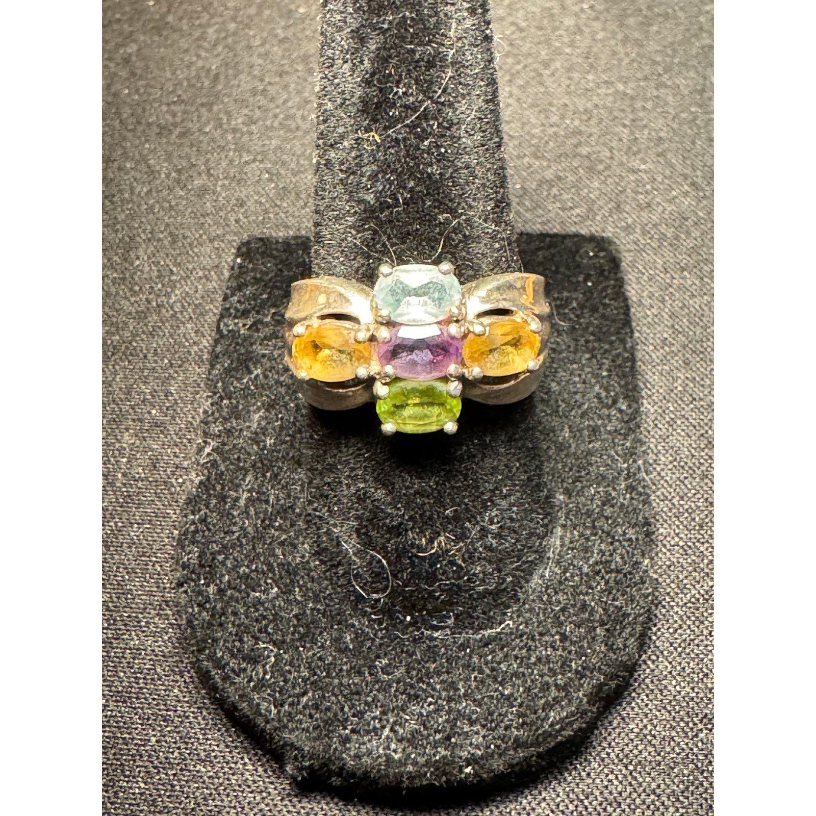 Other 925 Silver Real Peridot, Citrine, Amethyst Ring Size 7 Size ONE SIZE - 1 Thumbnail