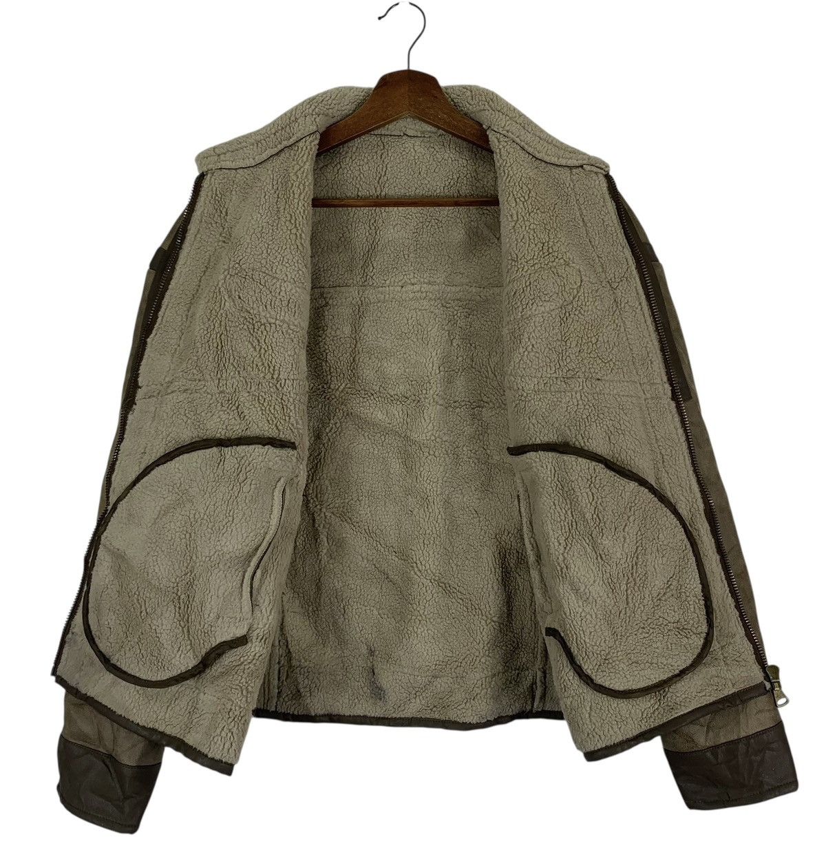 Leather Vintage B-3 Style Aviator Faux Sherling Jacket Size US M / EU 48-50 / 2 - 5 Thumbnail