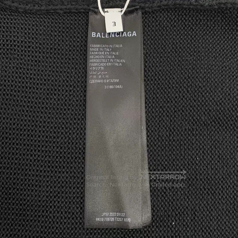 Balenciaga Balenciaga Black Logo Letter Embroidered Half-Neck Long Sl Size US L / EU 52-54 / 3 - 7 Thumbnail