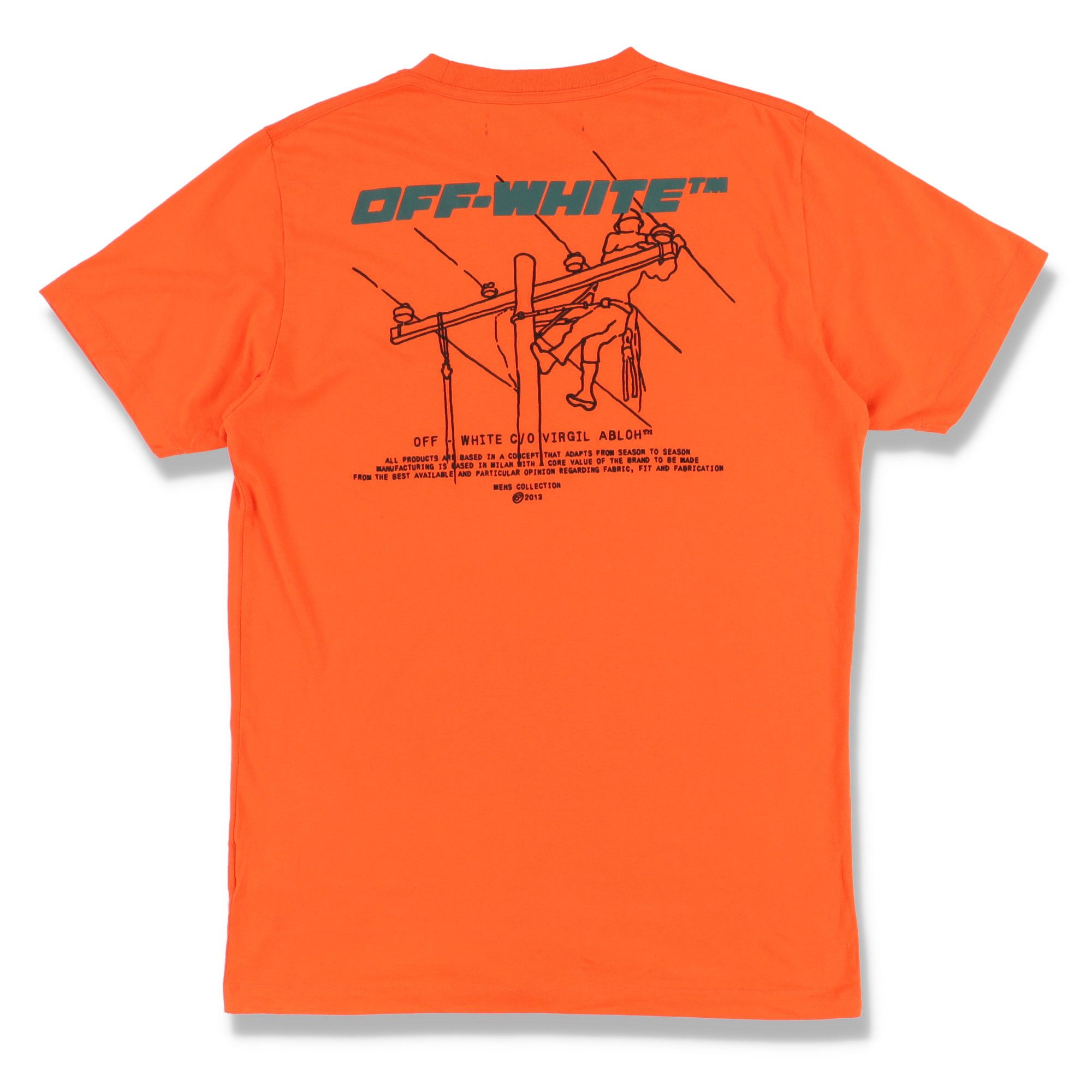 Off-White Orange Trellis Worker Logo T-shirt Size US XL / EU 56 / 4 - 1 Thumbnail