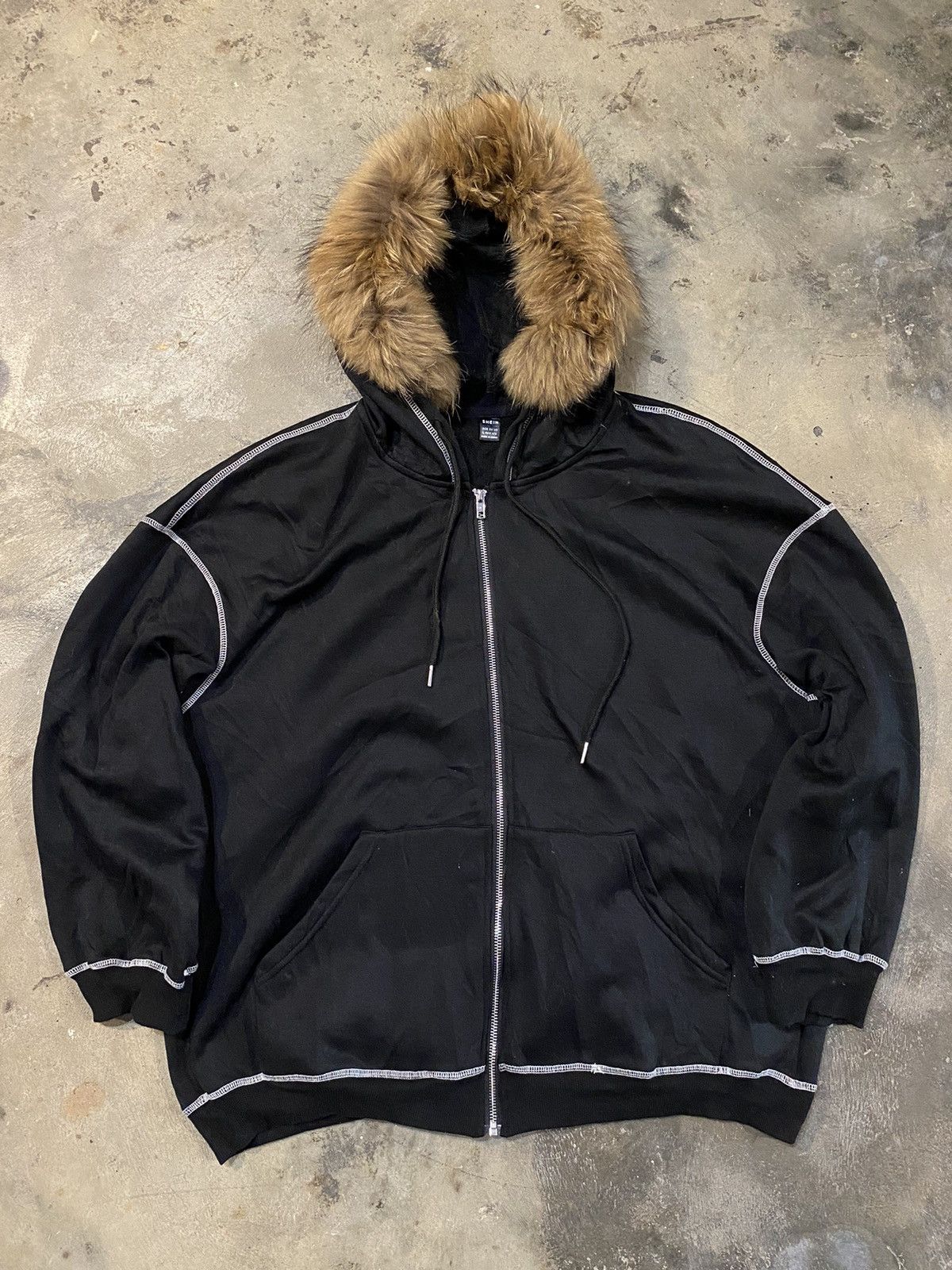 image of If Six Was Nine x Le Grande Bleu L G B Fur Hoodie Shein in Black, Men's (Size Large)