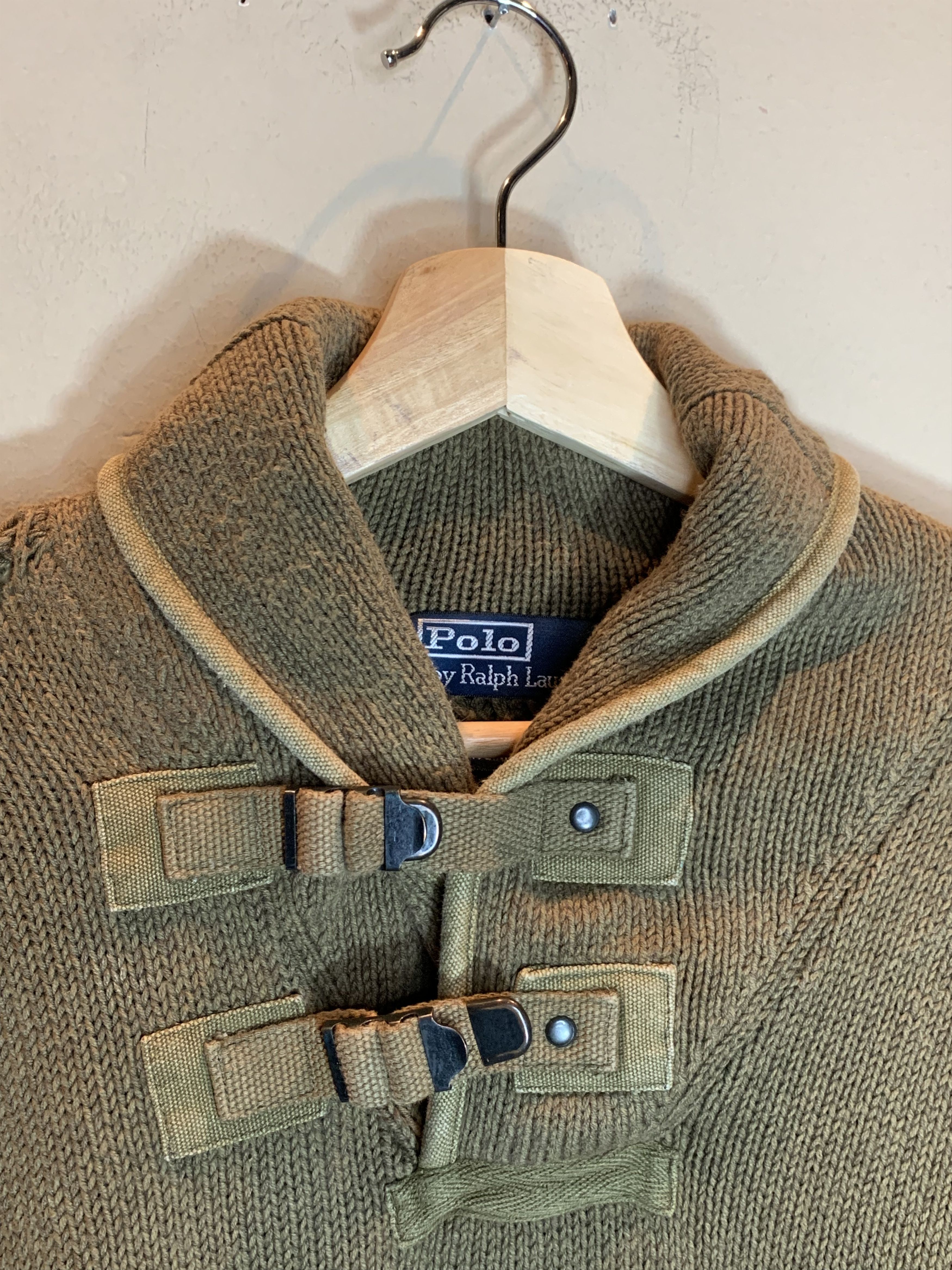 Polo Ralph Lauren RARE* Vintage Polo Ralph Lauren Military Buckle Knit Sweater Size US M / EU 48-50 / 2 - 3 Thumbnail