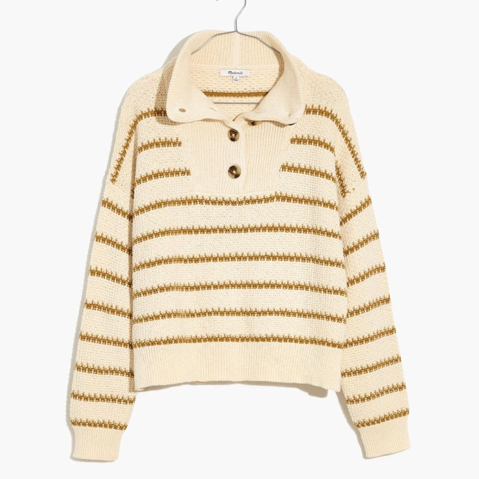 Madewell Madewell Canby Button Mockneck Sweater – Antique Cream Size S / US 4 / IT 40 - 1 Thumbnail