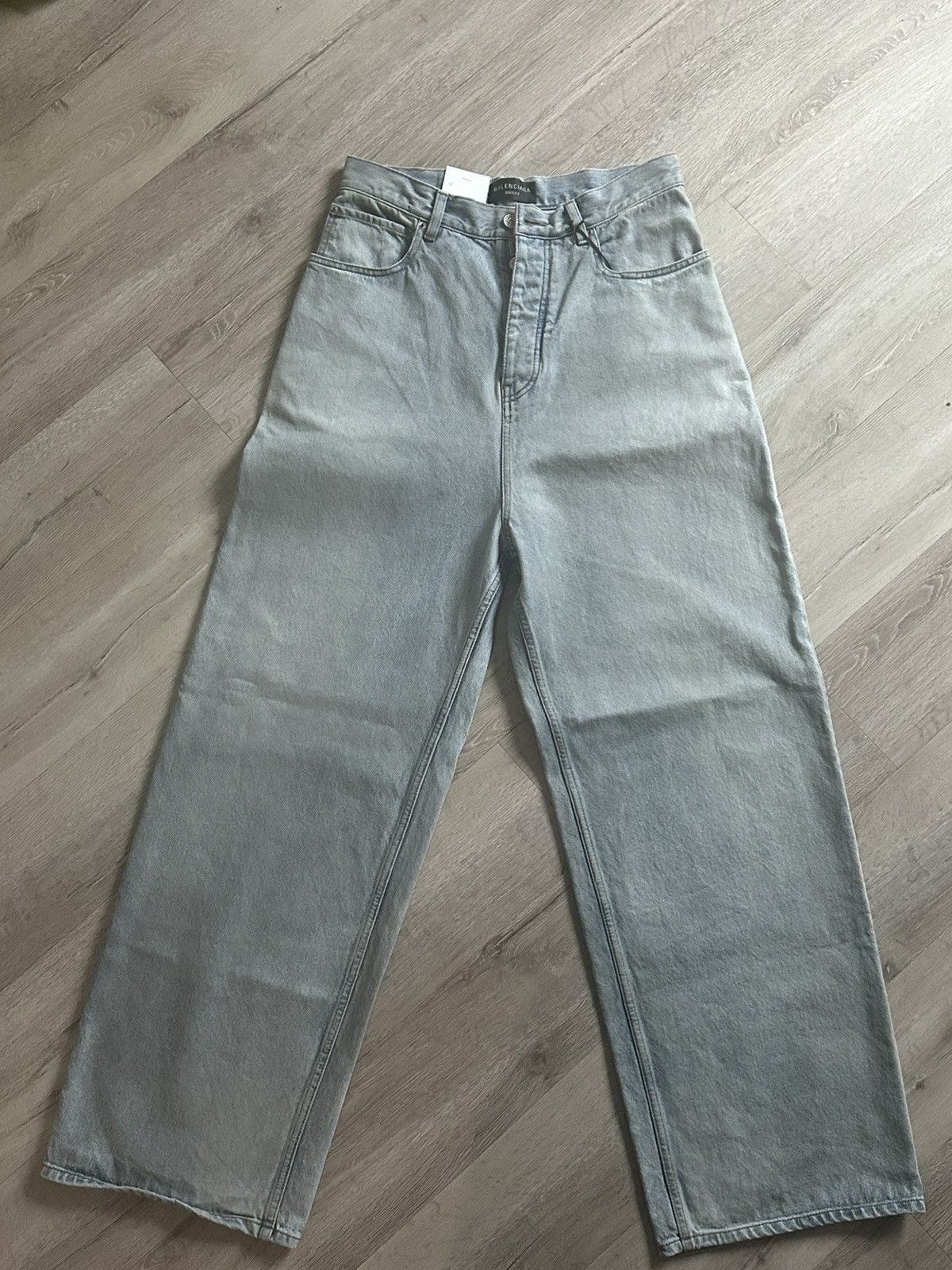 Balenciaga Denim Size Sticker Baggy Pants