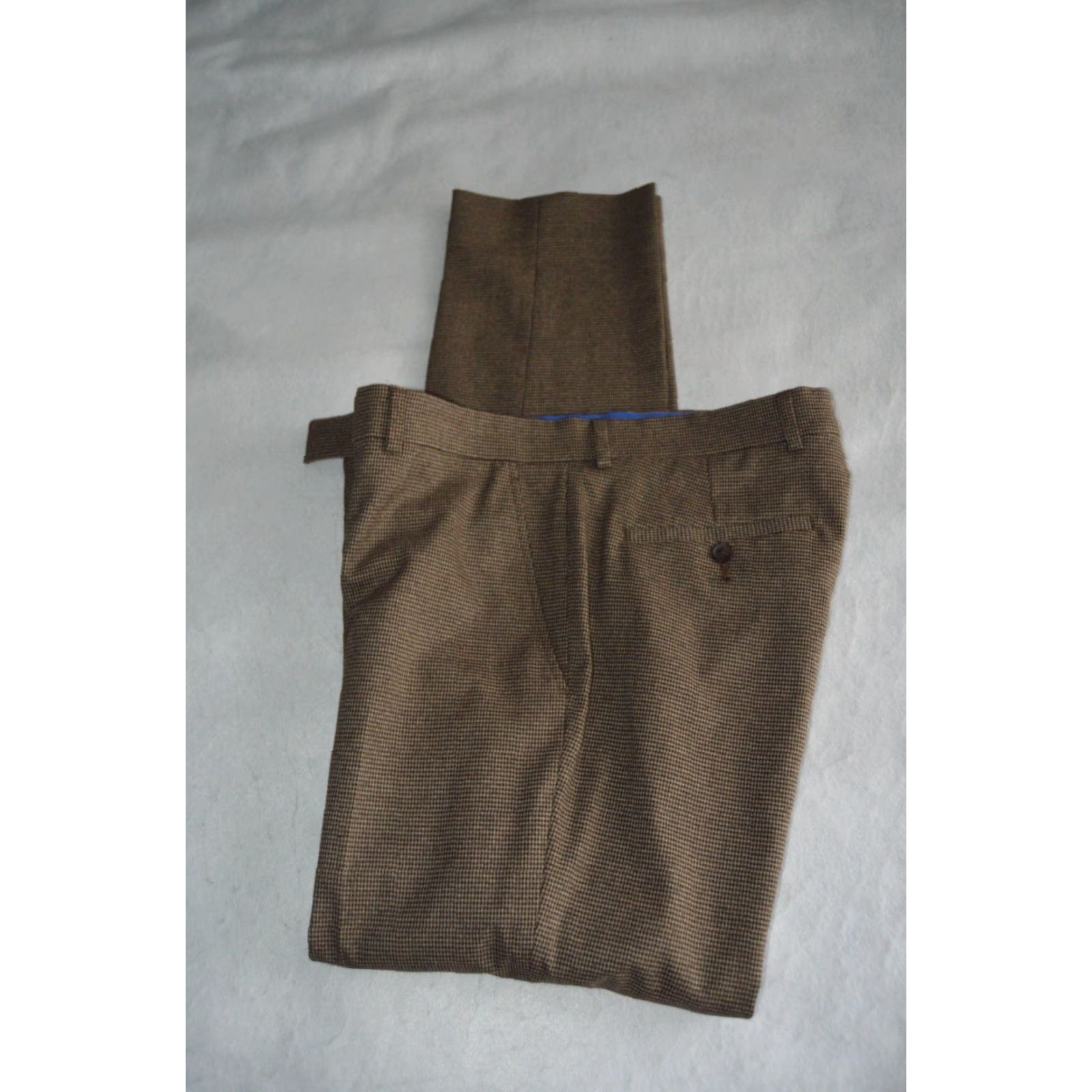 Kenneth Cole NWT Kenneth Cole Techni-Cole Pants Brown Houndstooth Slim Straight Zip Front Dress Pants Mens 40 Size US 40 / EU 56 - 3 Thumbnail