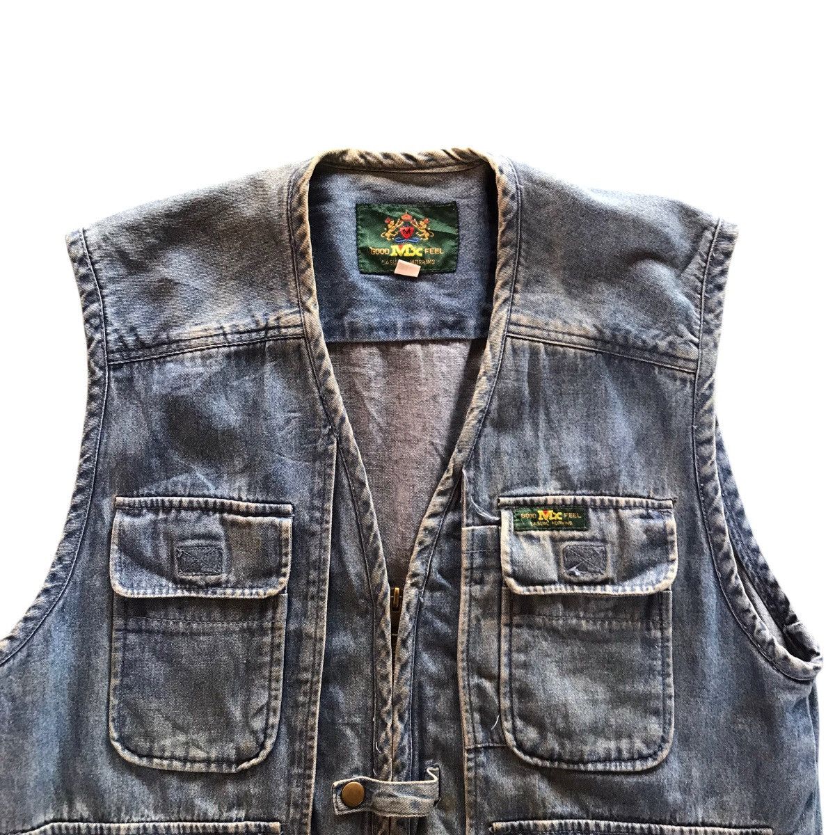 Infinite Archives Vintage MX Good Feel Distressed Denim Parachute Vest Denim Size US M / EU 48-50 / 2 - 2 Thumbnail
