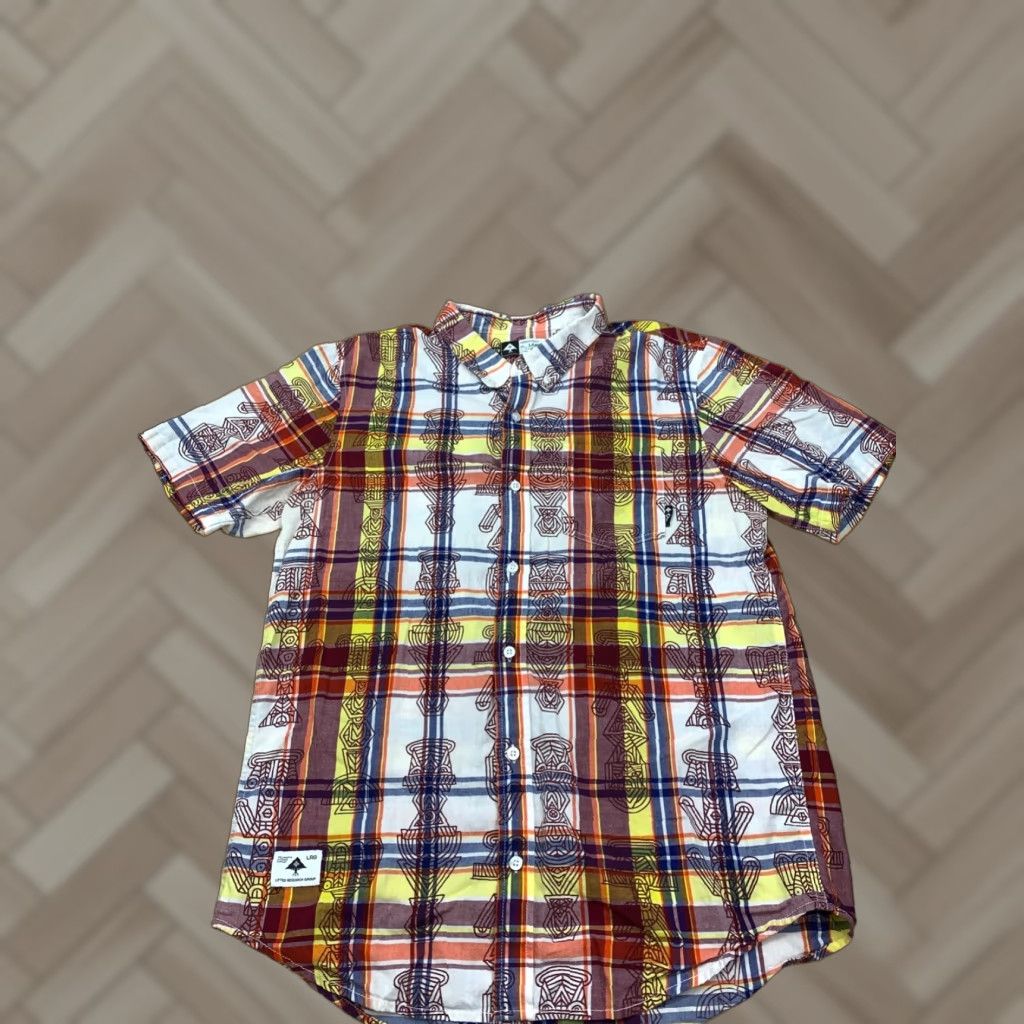 Vintage LRG Mens Button-Down L Plaid Southwest Short Sleeve Casual Shirt #4041 Size US 33 - 1 Thumbnail