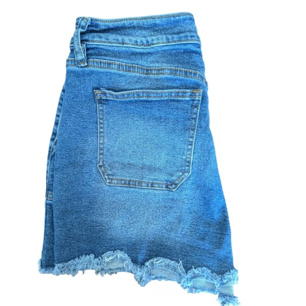 Vintage YMI Dream Denim High Rise Button Fly Raw Hem Shorts Size 13/31 Medium Wash EUC Womens Shorts Size 34" / US 12 / IT 48 - 3 Thumbnail