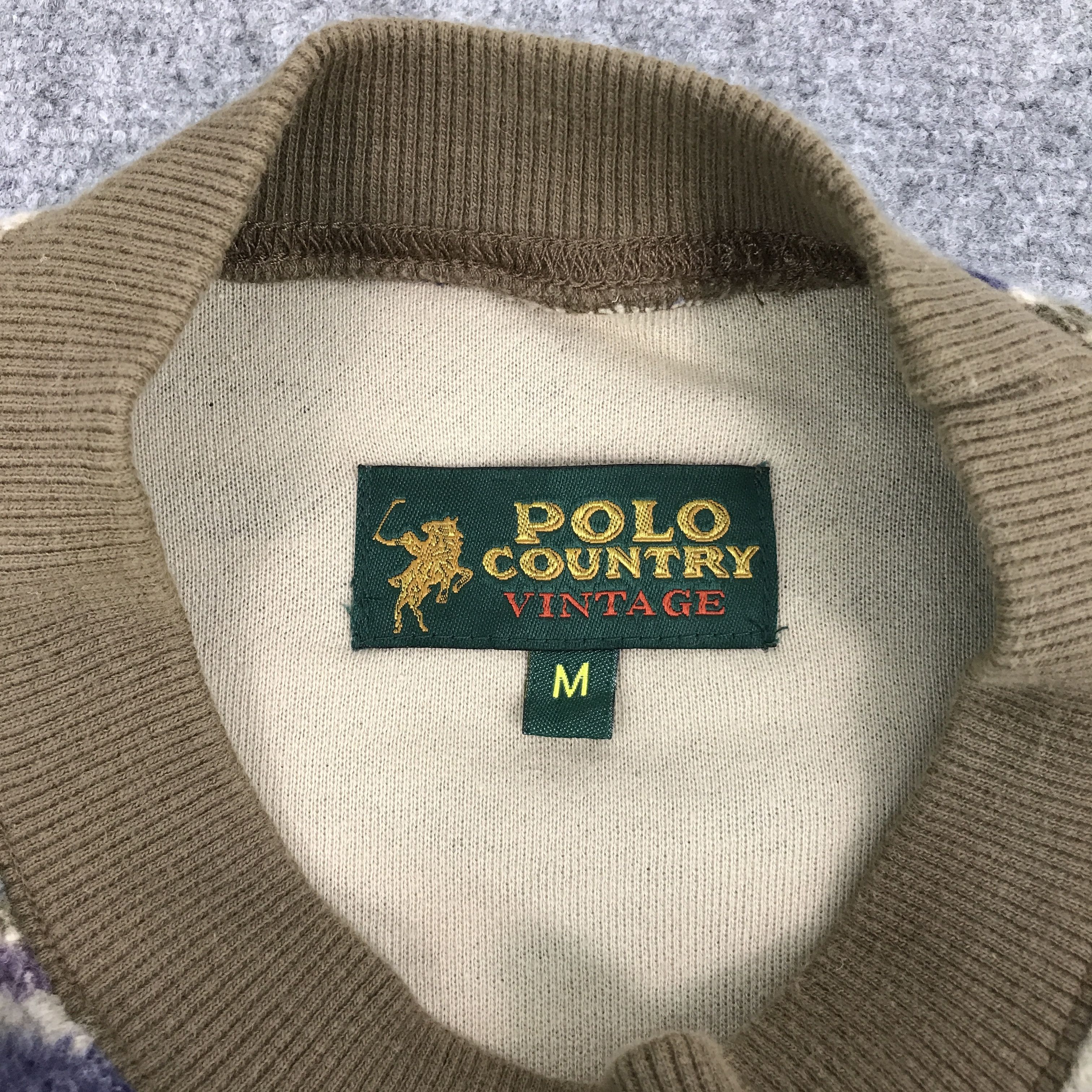 Japanese Brand × Vintage POLO COUNTRY STRIPED NAVAJO DESIGN SWEATSHIRT Size US M / EU 48-50 / 2 - 6 Thumbnail
