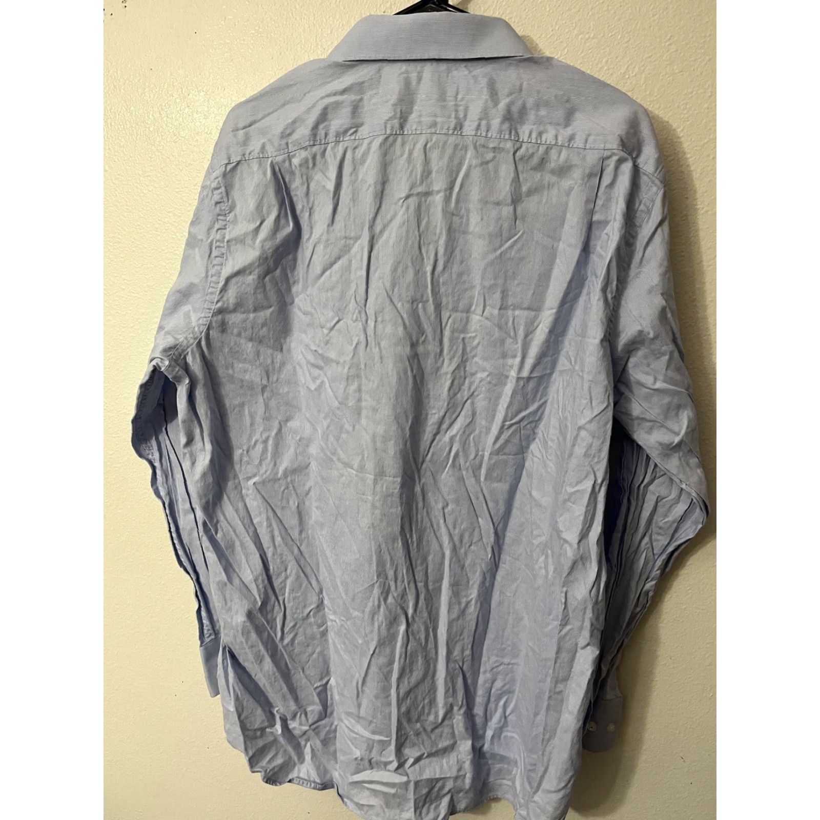Essentials Black Brown Essentials Classic Fit Dress Shirt Men 17 36/37 Long Sleeve Blue Size 46R - 2 Thumbnail