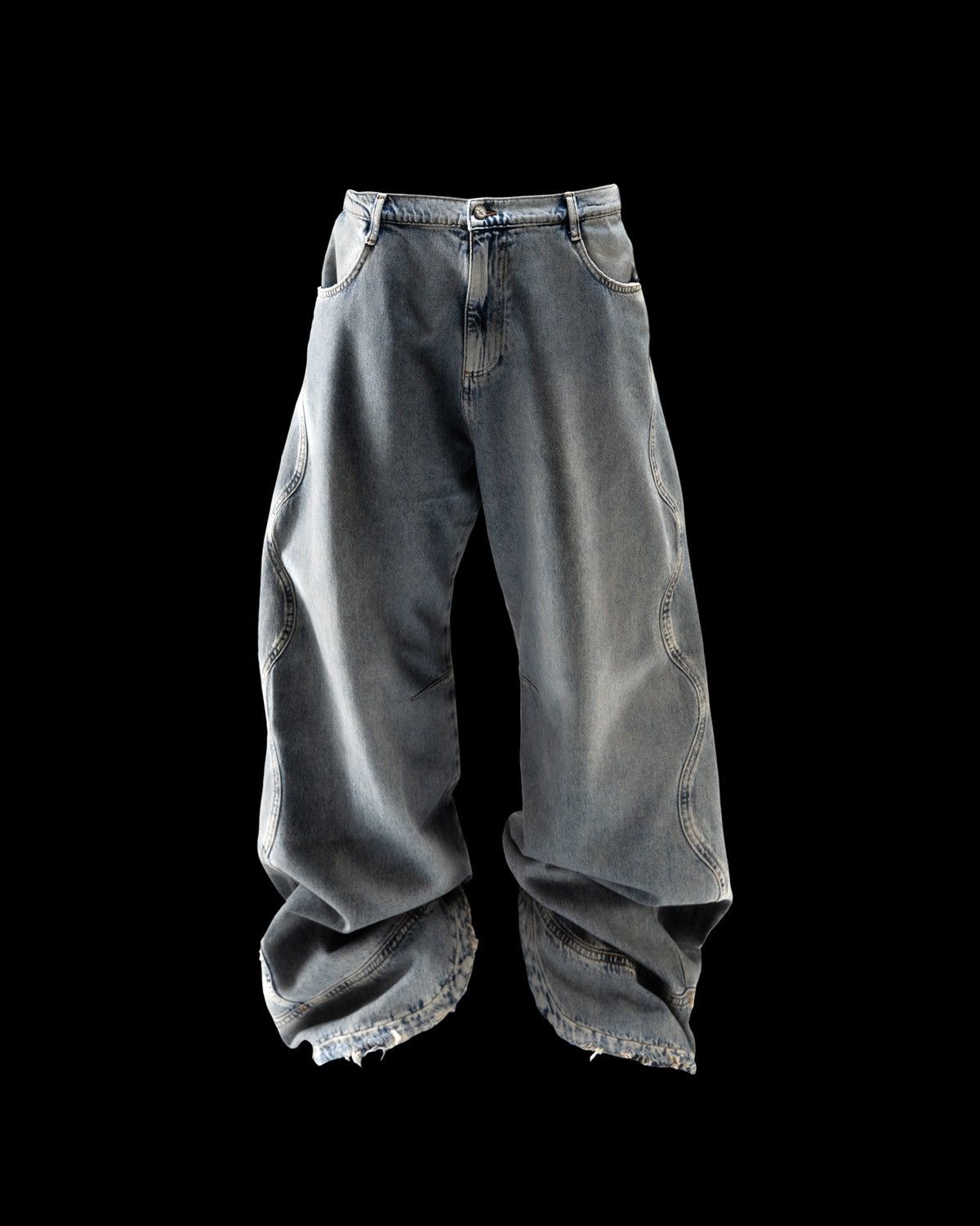 HUNI Design Huni Design Baggy Black Jeans Size US 34 / EU 50 - 1 Thumbnail