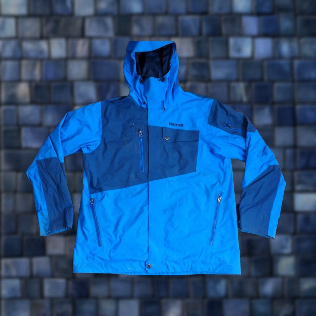 Marmot Marmot Jacket Mens L Blue Windbreaker Hooded Full Zip Outdoor Hiking Tower Boot Pack Style Outdoor 90s (if applicable) Size US L / EU 52-54 / 3 - 1 Thumbnail