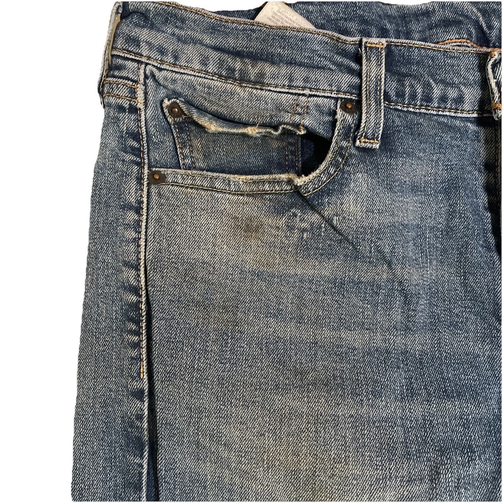 Levi's Levis 513 Jeans Men's 33x32 Blue Slim Straight Stretch Denim Size US 33 - 2 Thumbnail