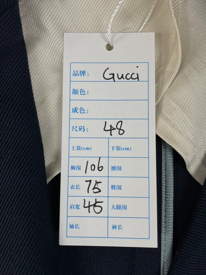 Gucci Gucci Dark blue shark letter Logo casual suit 2502-Nextarro Size 48R - 4 Thumbnail