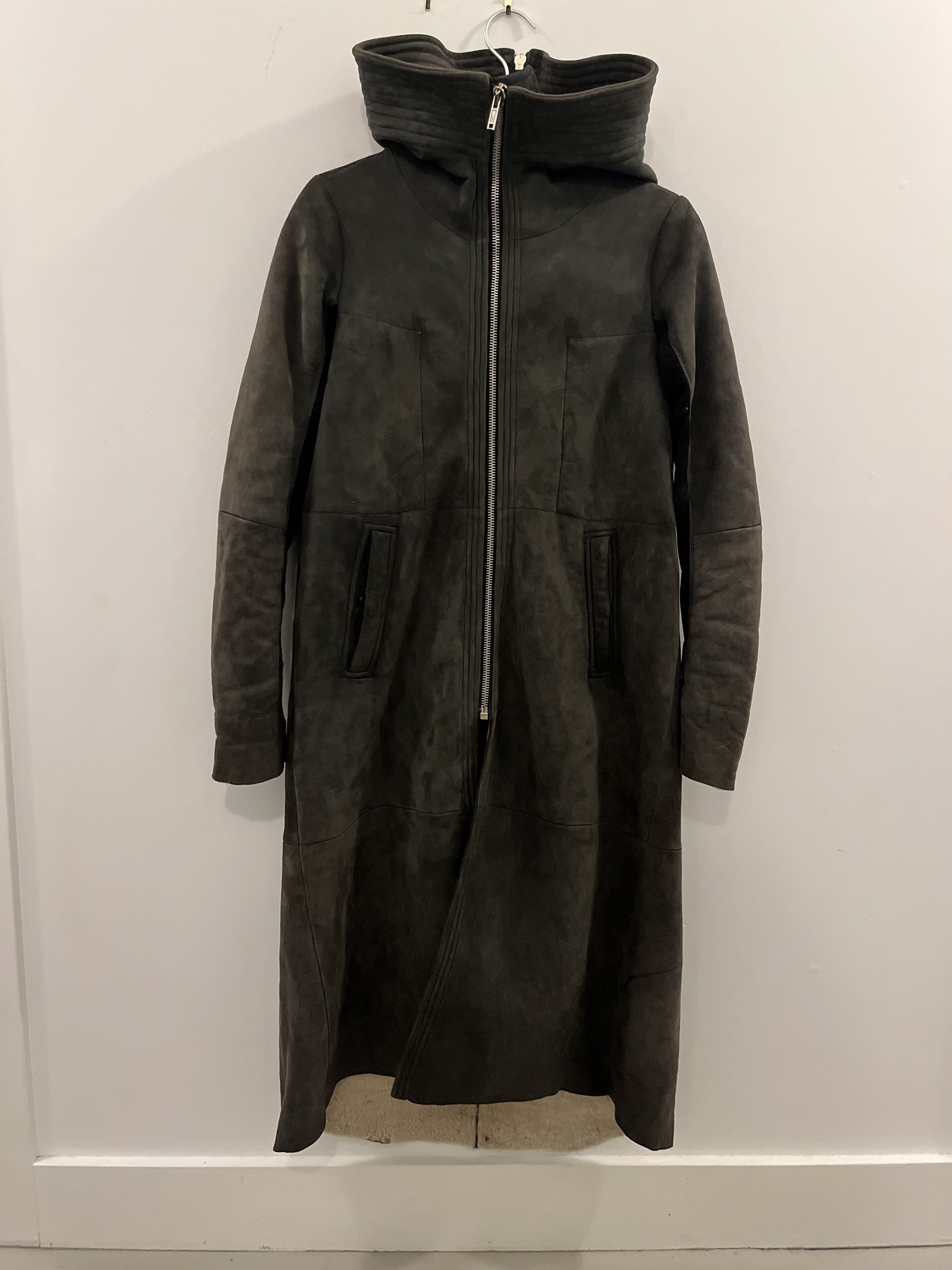 Pre-owned Rick Owens Aw07 Shearling Exploder Parka In Dark Dust