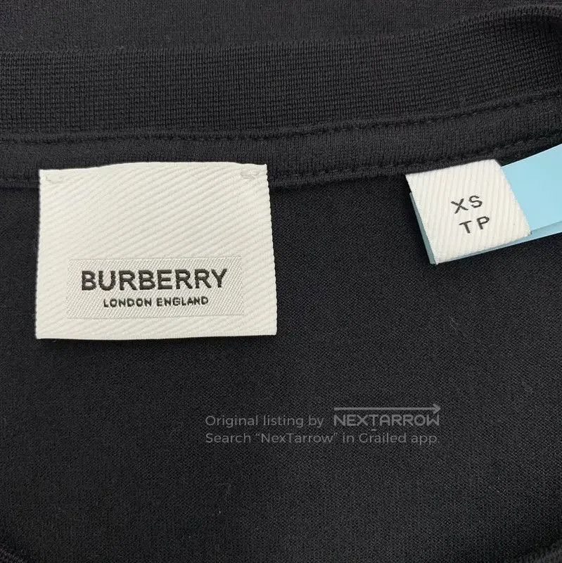 Burberry Burberry Black Cotton Logo Short Sleeve T-Shirt. Size XS / US 0-2 / IT 36-38 - 5 Thumbnail