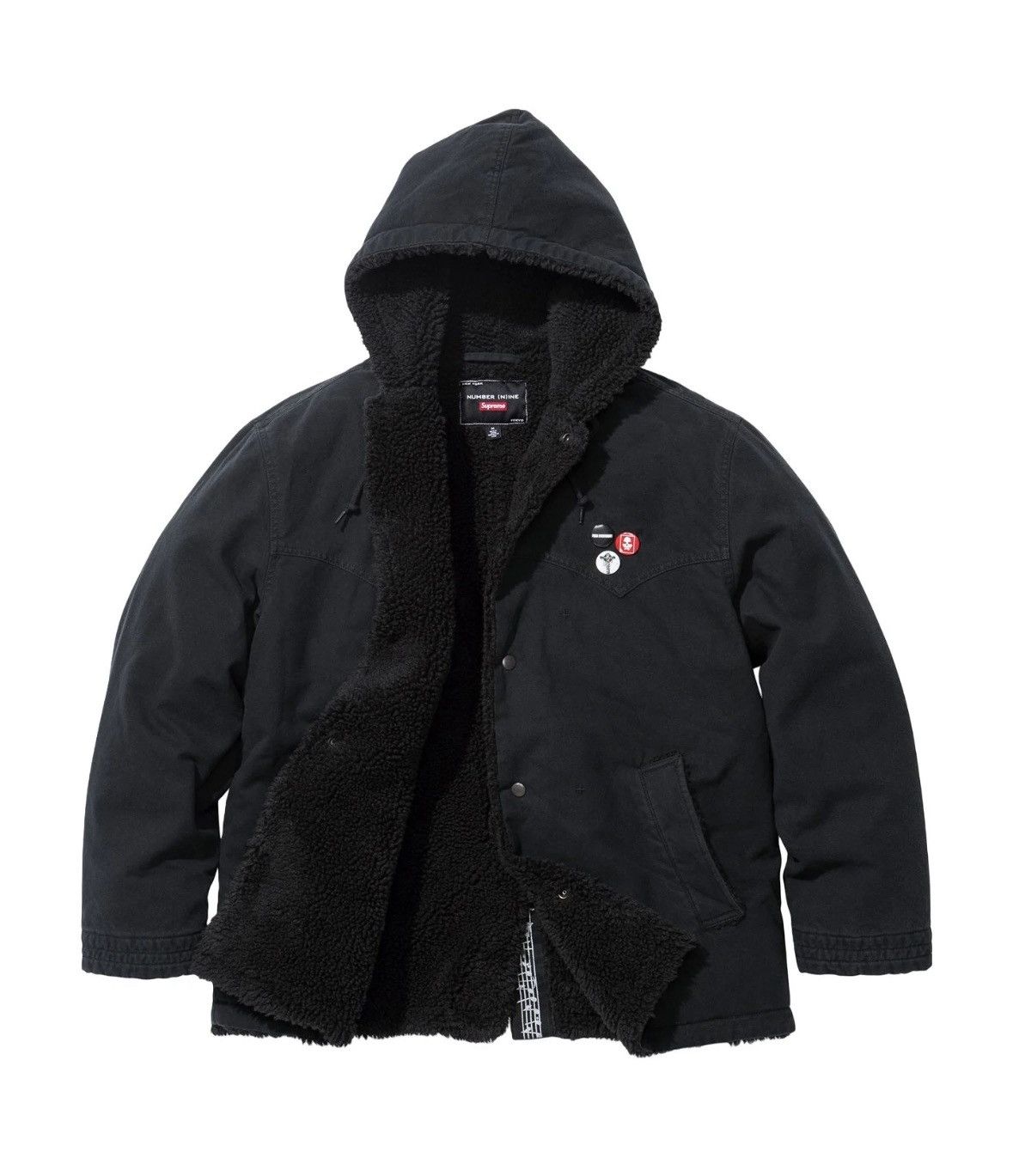 Faux Sherling hooded coat