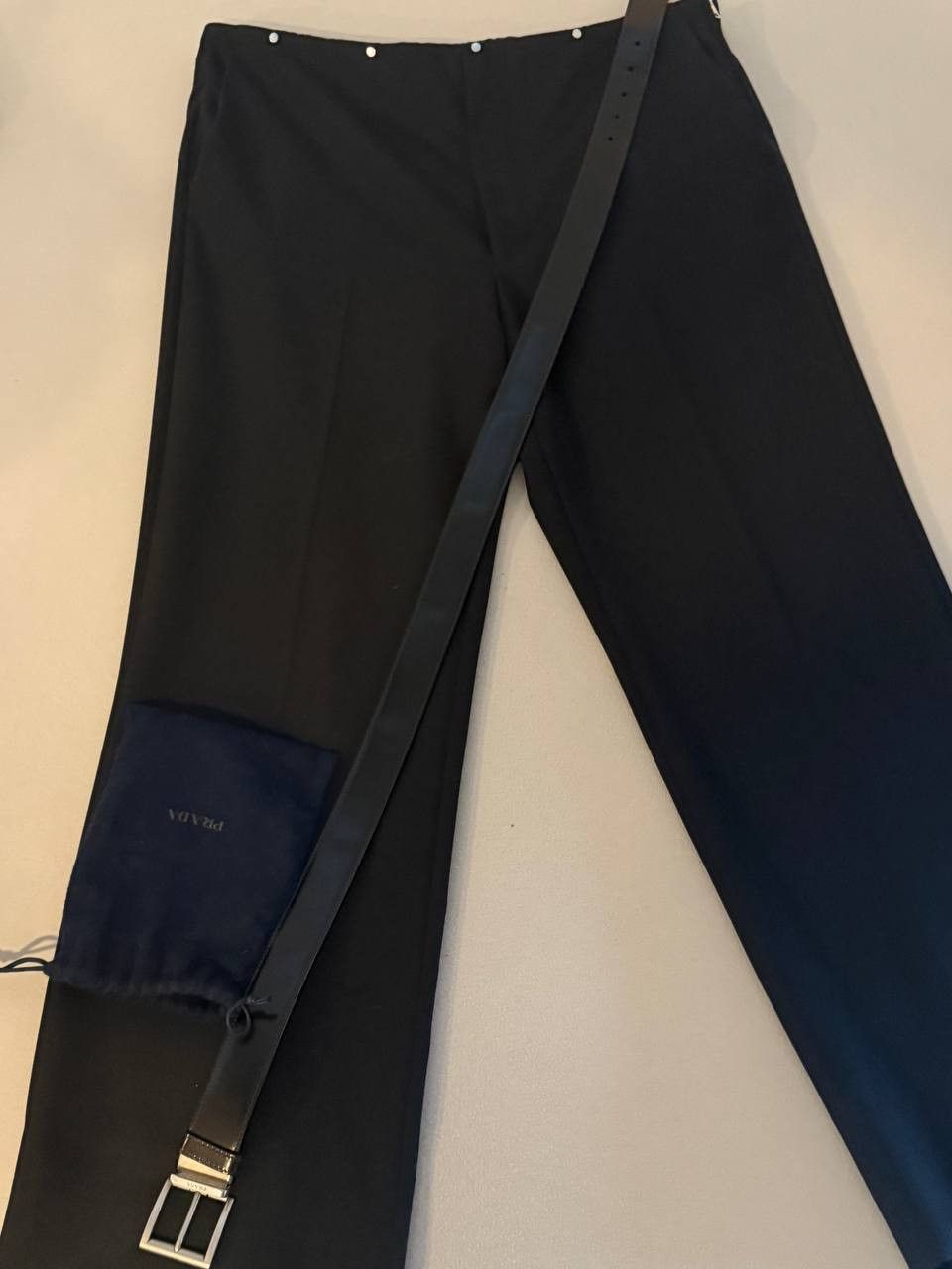 Prada Prada Belted Wool Gabardine Pants Size US 34 / EU 50 - 4 Thumbnail
