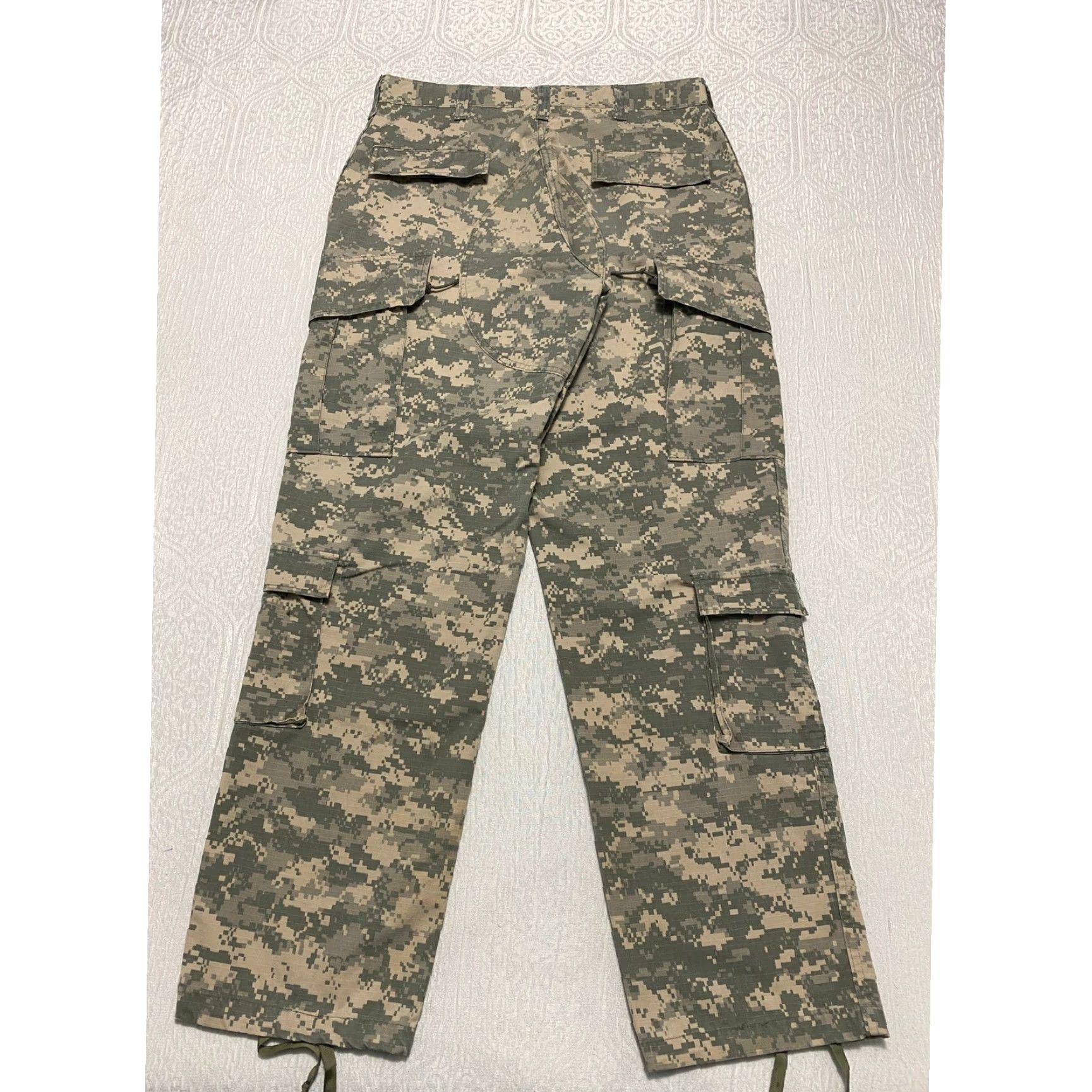 Vintage US Army Trouser Combat Uniform Pants Men 34x33 Camo Green Nylon ACU Military Workwear Size US 34 / EU 50 - 2 Thumbnail