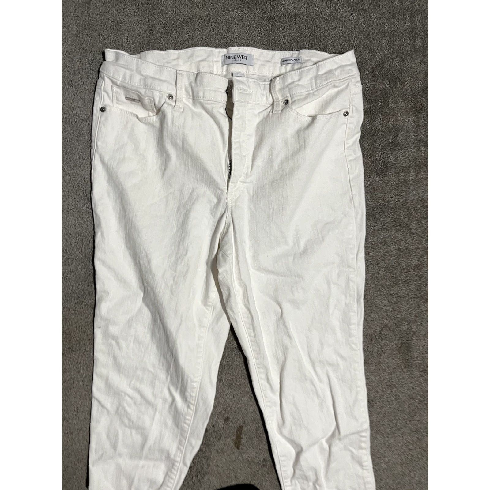 Nine West Nine West Women’s Jeans Crop Cropped Denim White 12 Regular 5-Pocket Style Cropped Fit Cotton Denim Vintage No Size 34" / US 12 / IT 48 - 4 Thumbnail