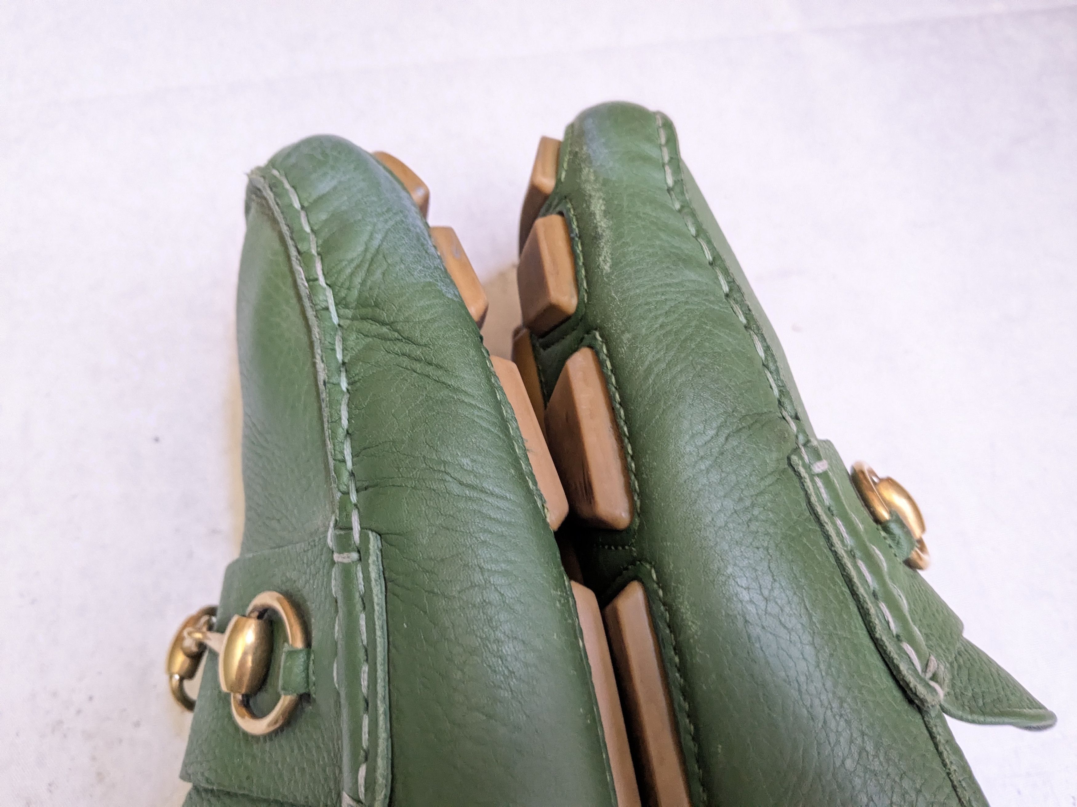 Gucci Gucci Horsebit driving loafers green 12.5 leather Size US 12.5 / EU 45-46 - 11 Thumbnail
