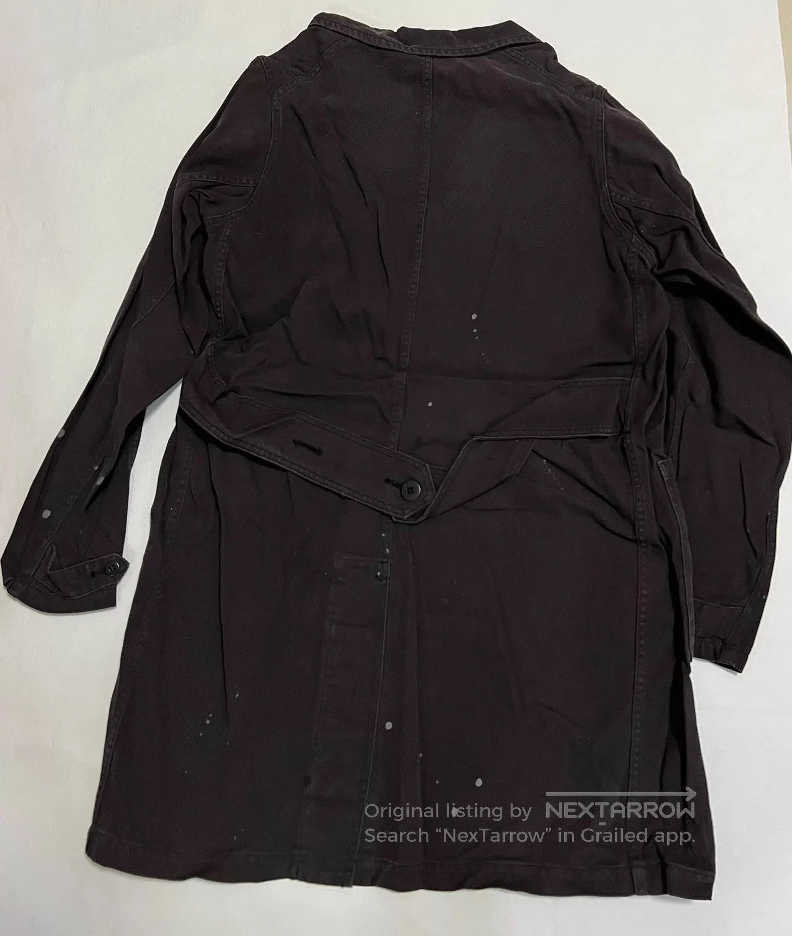 Visvim Black Long Coat with 'PEERESS' Embroidered Detail. Size US M / EU 48-50 / 2 - 4 Thumbnail