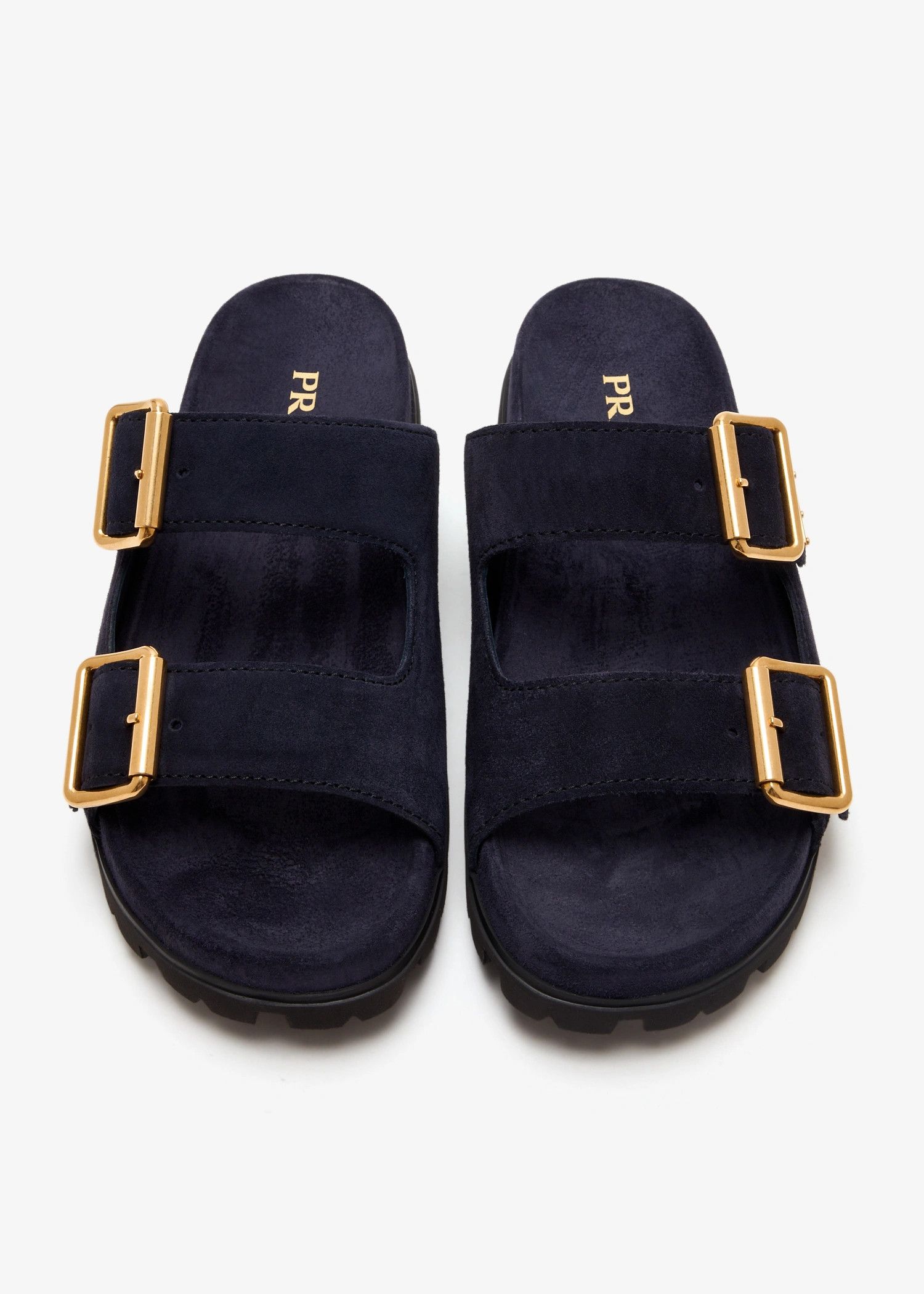 Prada os11x0126 Suede Strap Sandals in Navy Size US 11 / IT 41 - 4 Thumbnail