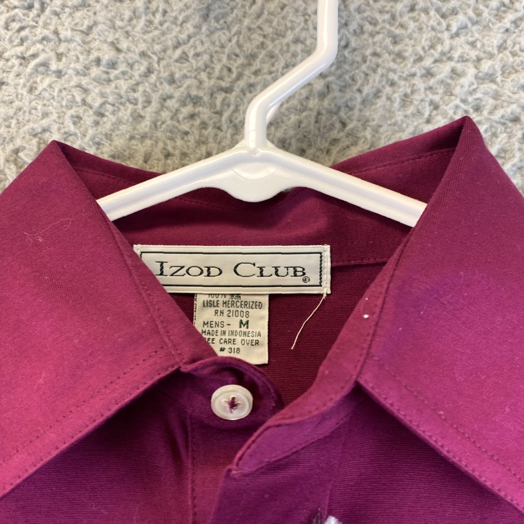 Izod VINTAGE IZOD Polo Shirt Men Short Sleeve Burgundy Medium Men's NWT 81-69 Size US M / EU 48-50 / 2 - 6 Thumbnail