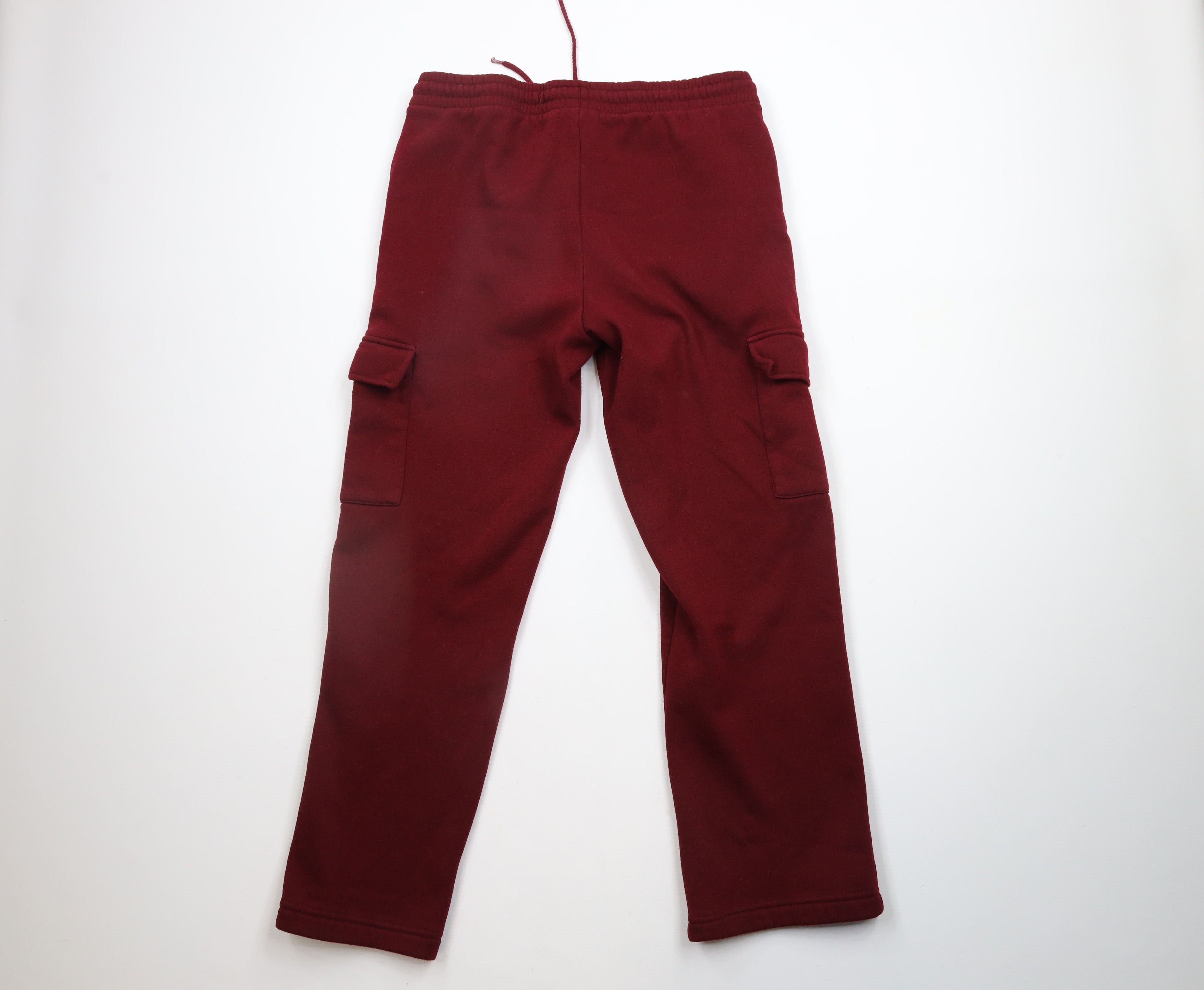 Vintage Vintage 90s Streetwear Blank Wide Leg Cargo Sweatpants Red Size US 34 / EU 50 - 9 Thumbnail