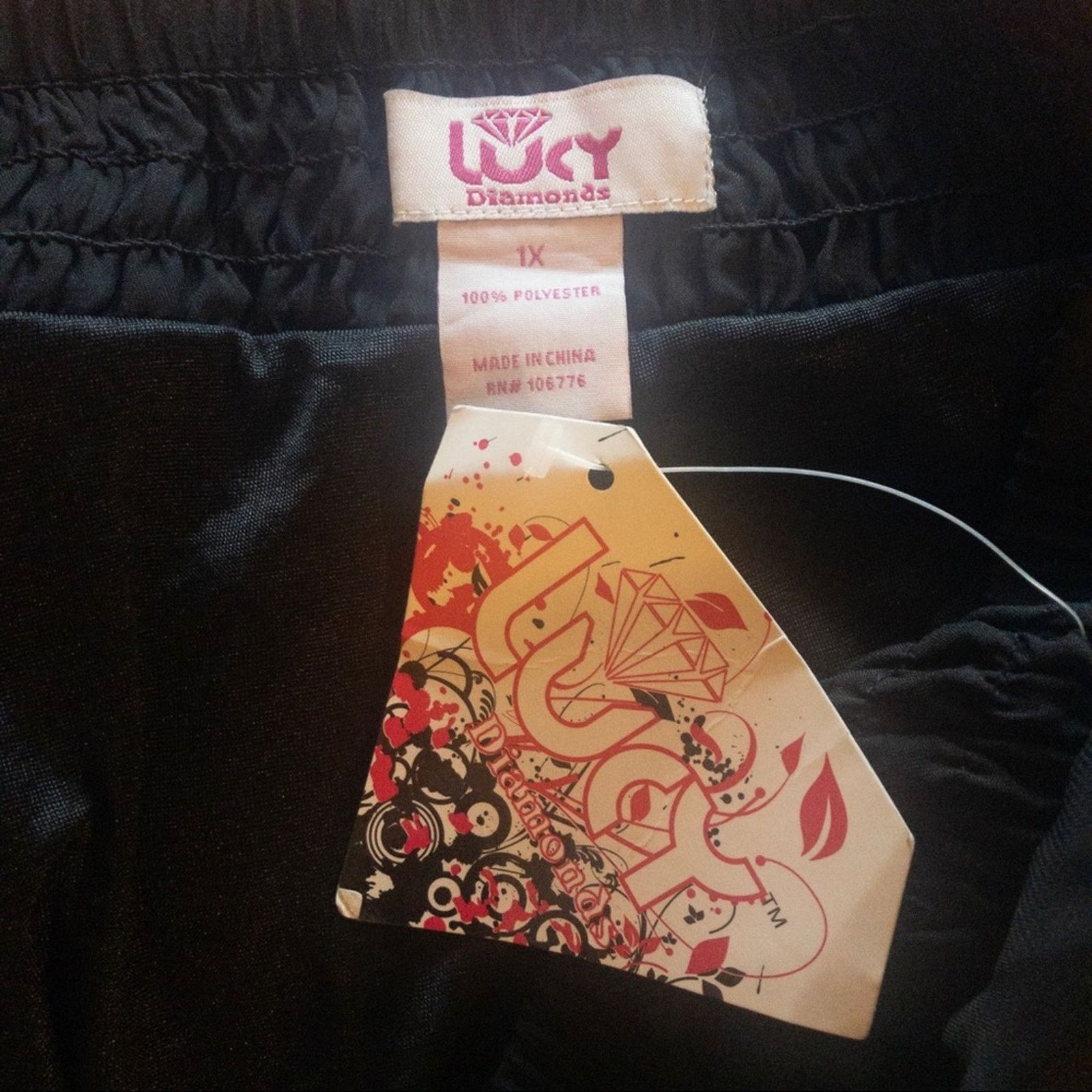 Other NWT Lucy Diamonds Black Shear Pants Size 1X Size 36" / US 14 / IT 50 - 8 Thumbnail
