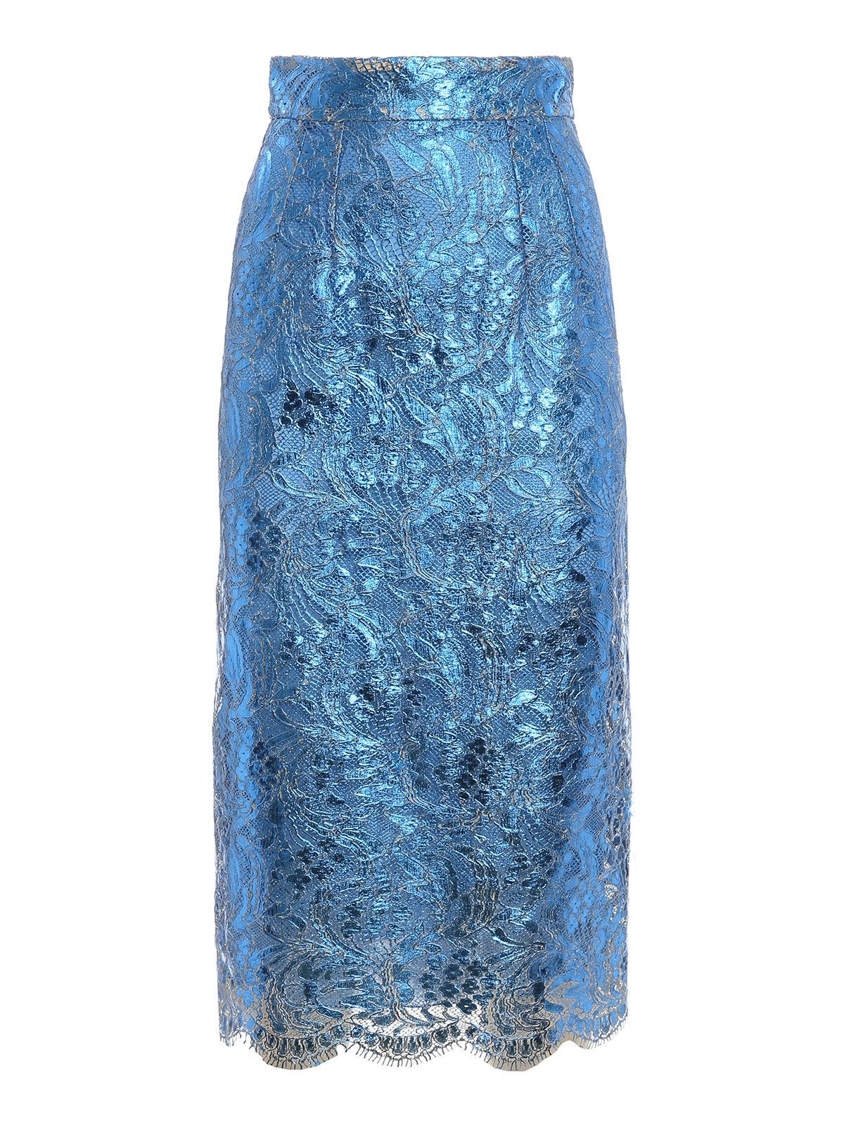 Dolce & Gabbana o1y0925 Midi Skirt in Azure Size 26" / US 2 / IT 38 - 1 Thumbnail