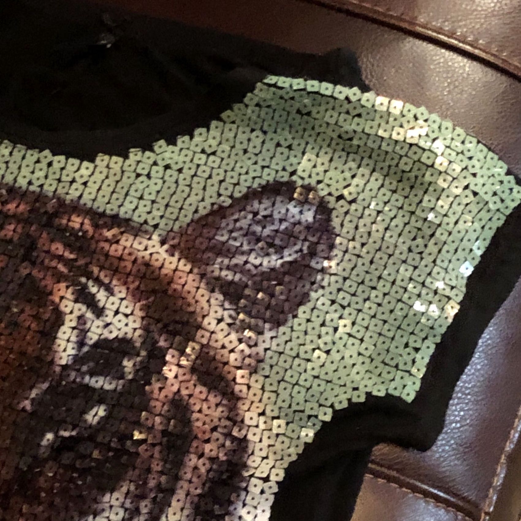 Vintage Lapis Women Black Tiger Sequined Sleeveless Top Size L Blouse Regular Knit Angora Blend Sequin Casual Womens Size L / US 10 / IT 46 - 2 Thumbnail