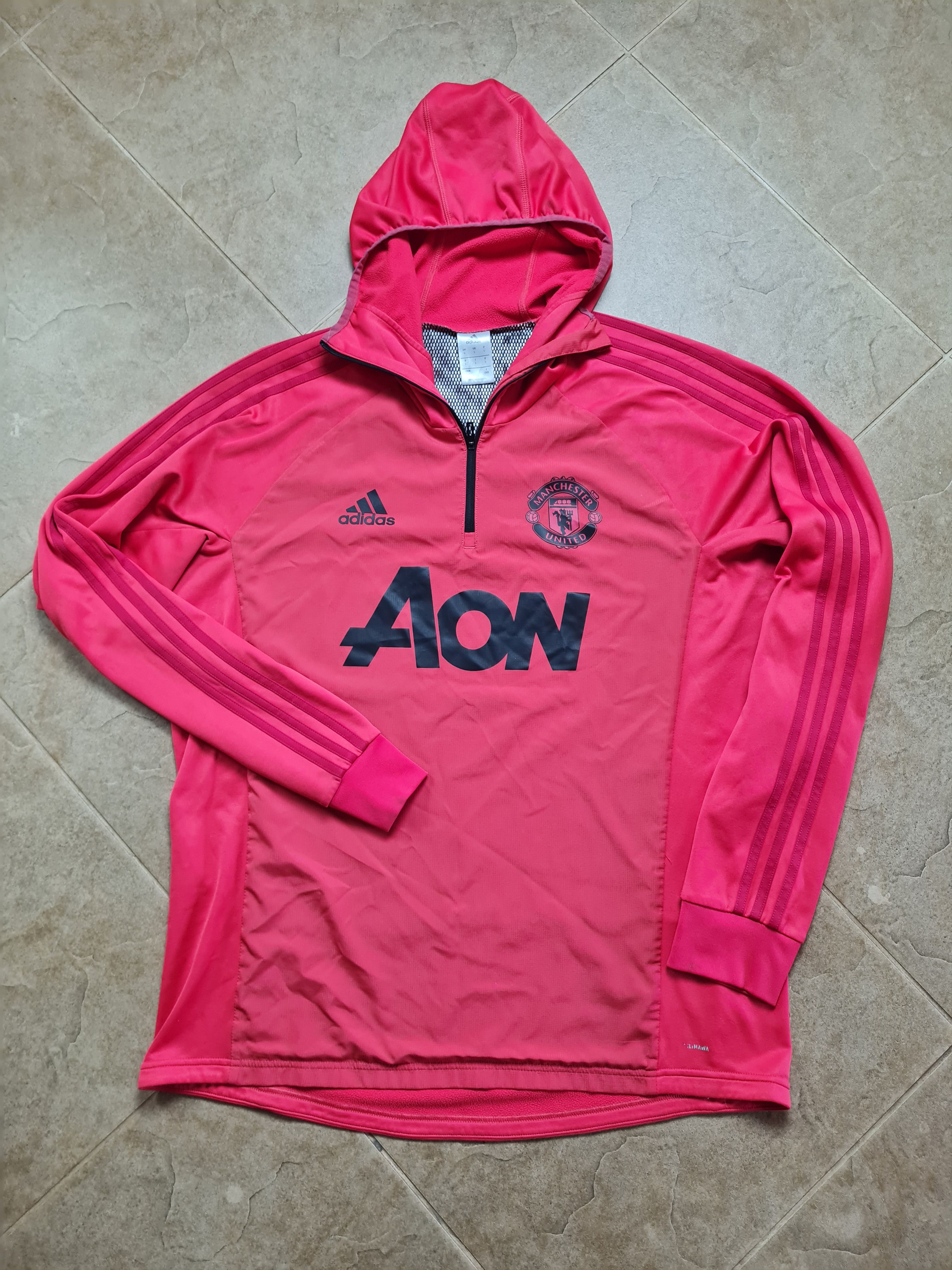 Adidas Adidas 2018-19 Manchester United 1/4 Zip Hooded Training Top Size US L / EU 52-54 / 3 - 1 Thumbnail