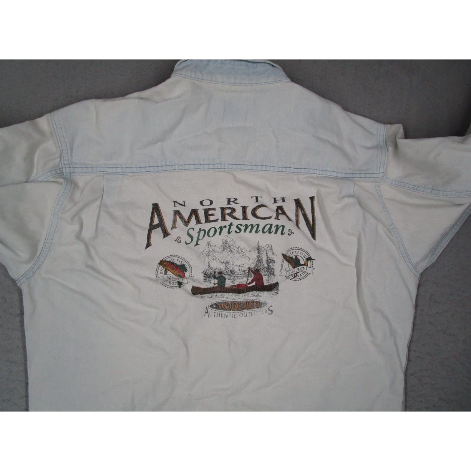 Vintage VINTAGE Woolrich American Sportsman Fishing Shirt Mens Large Beige Cotton Button Up Size US L / EU 52-54 / 3 - 5 Thumbnail