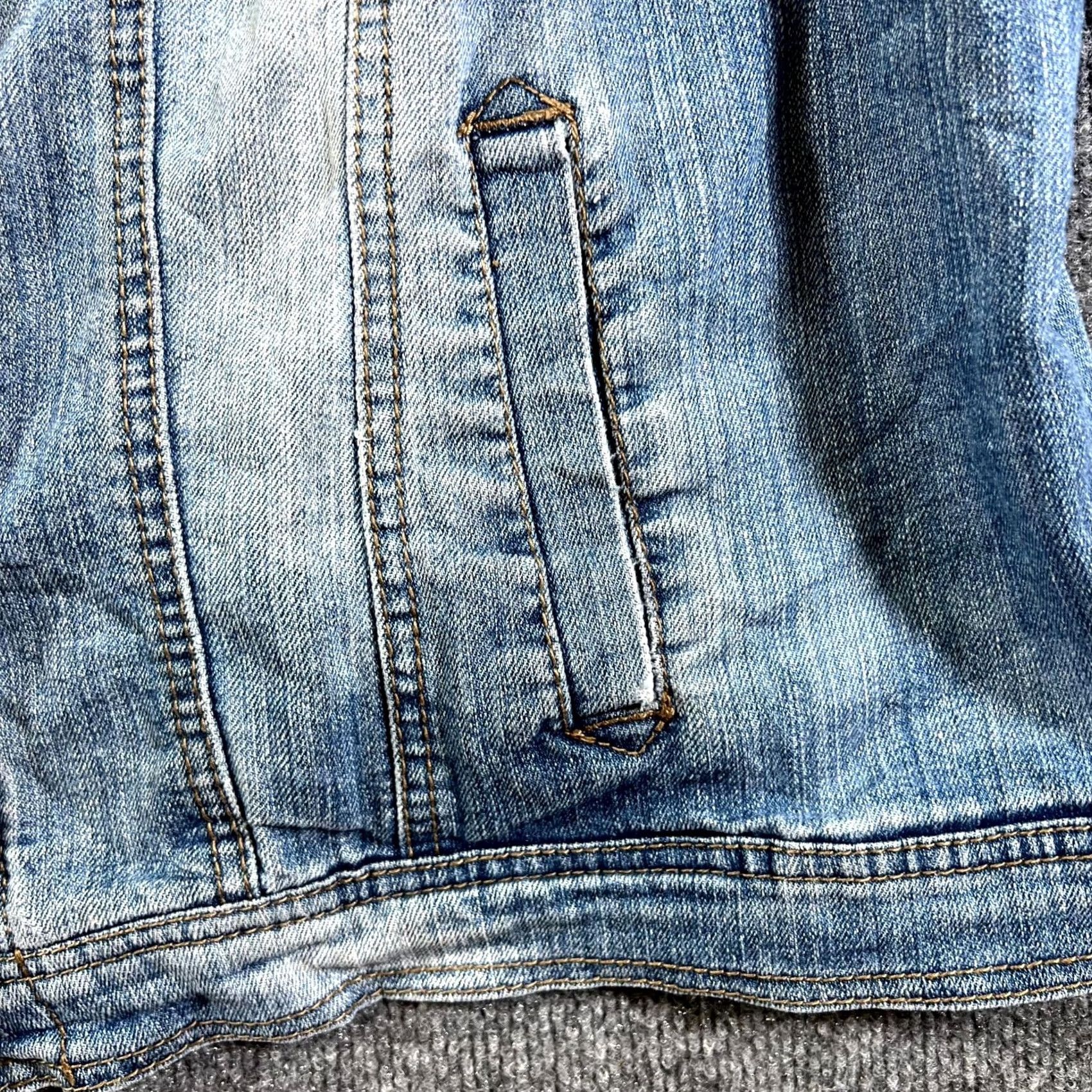 Vintage JouJou Jacket Womens 1X Blue Denim Button Front Trucker VTG Style Casual Leather? Size XL / US 12-14 / IT 48-50 - 7 Thumbnail