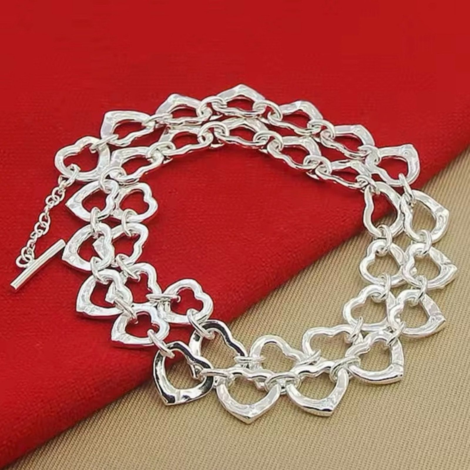 Other Sterling Silver Plated Heart Charm Silver Necklace Size ONE SIZE - 5 Thumbnail