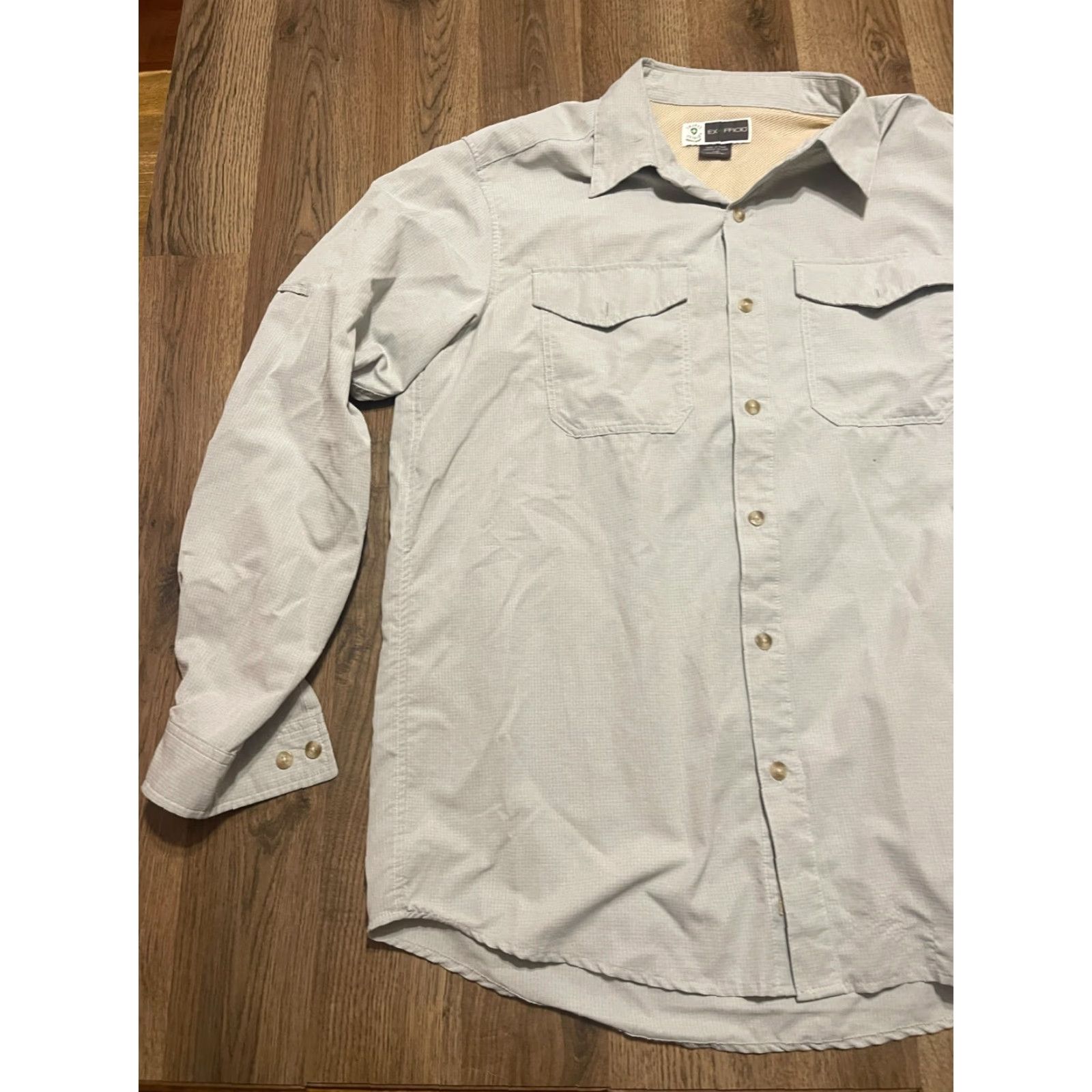 ExOfficio ExOfficio Shirt Mens L Gray Button Up Long Sleeve Pockets, Casual, Regular Fit, Fall Spring Summer, Button-Up, Color may vary, Free Return, N/A Size US L / EU 52-54 / 3 - 3 Thumbnail