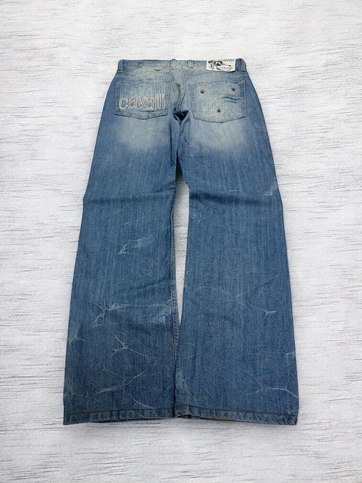 Just Cavalli Vintage JUST CAVALLI CLAW MARK EMBROIDERY LOGO DENIM Size US 31 - 1 Thumbnail