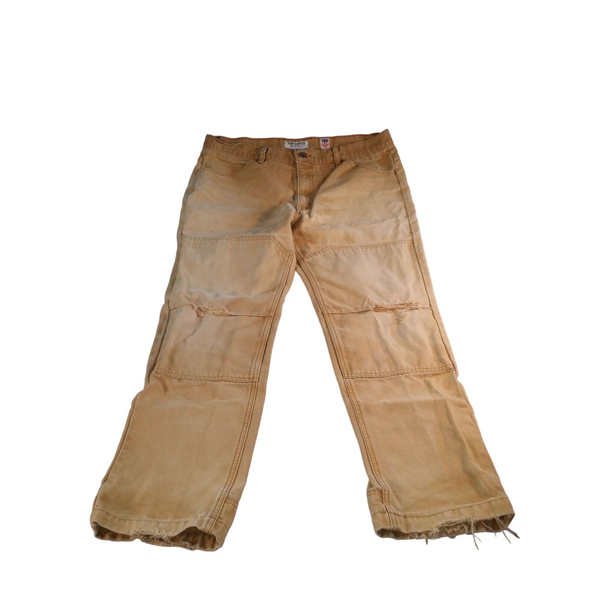 Iron & Resin Iron And Resin Pants Men Sz 36 Khaki Raw Hem Made In USA Wor Size US 36 / EU 52 - 1 Thumbnail