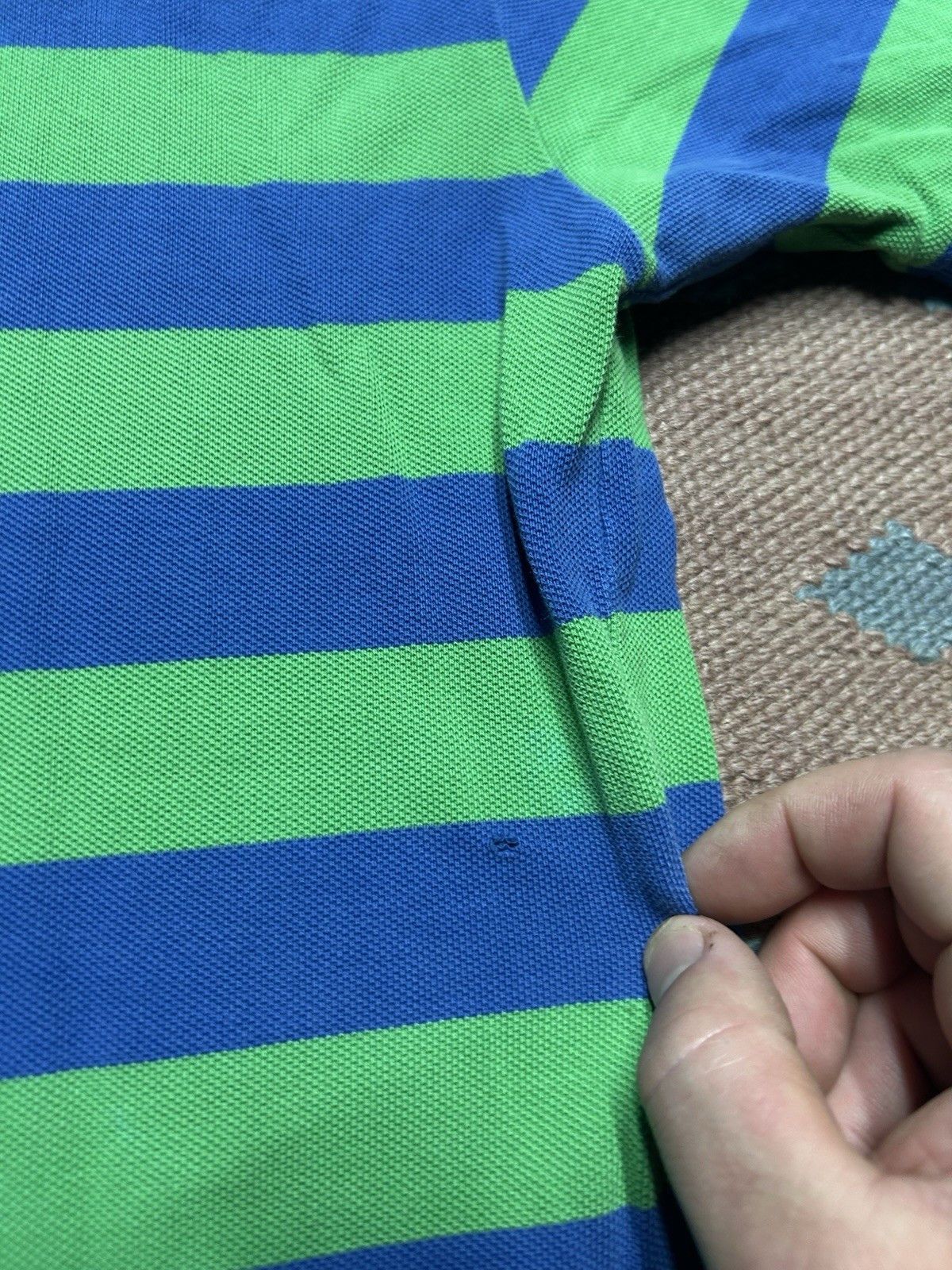 Vintage Polo Ralph Lauren polo shirt stripe blue green soft cotton M Size US M / EU 48-50 / 2 - 7 Thumbnail
