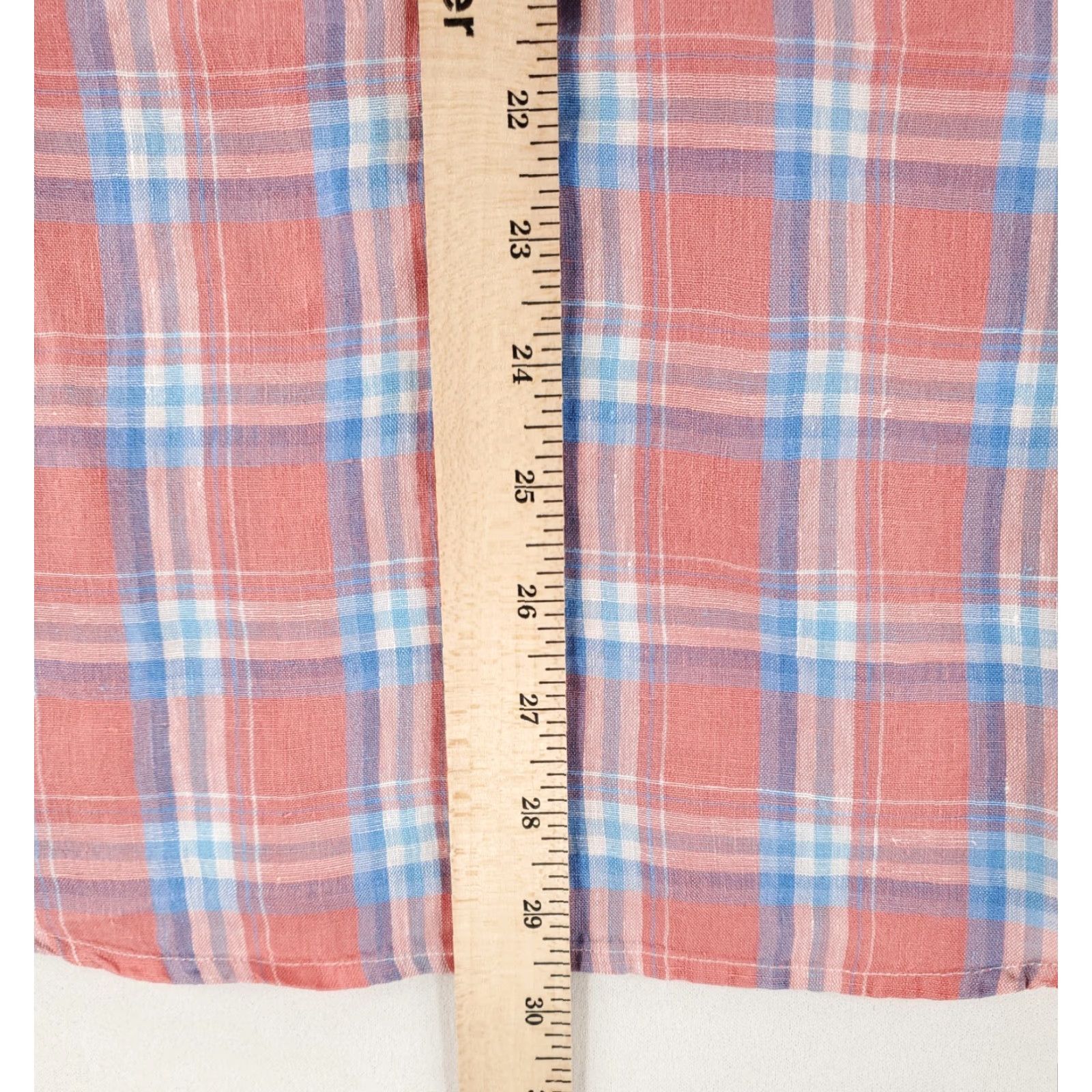 Faherty Faherty Button-Up Shirt Long Sleeve 100% Linen Mens L Multicolor Blue Pink Plaid Shirt Size US L / EU 52-54 / 3 - 6 Thumbnail
