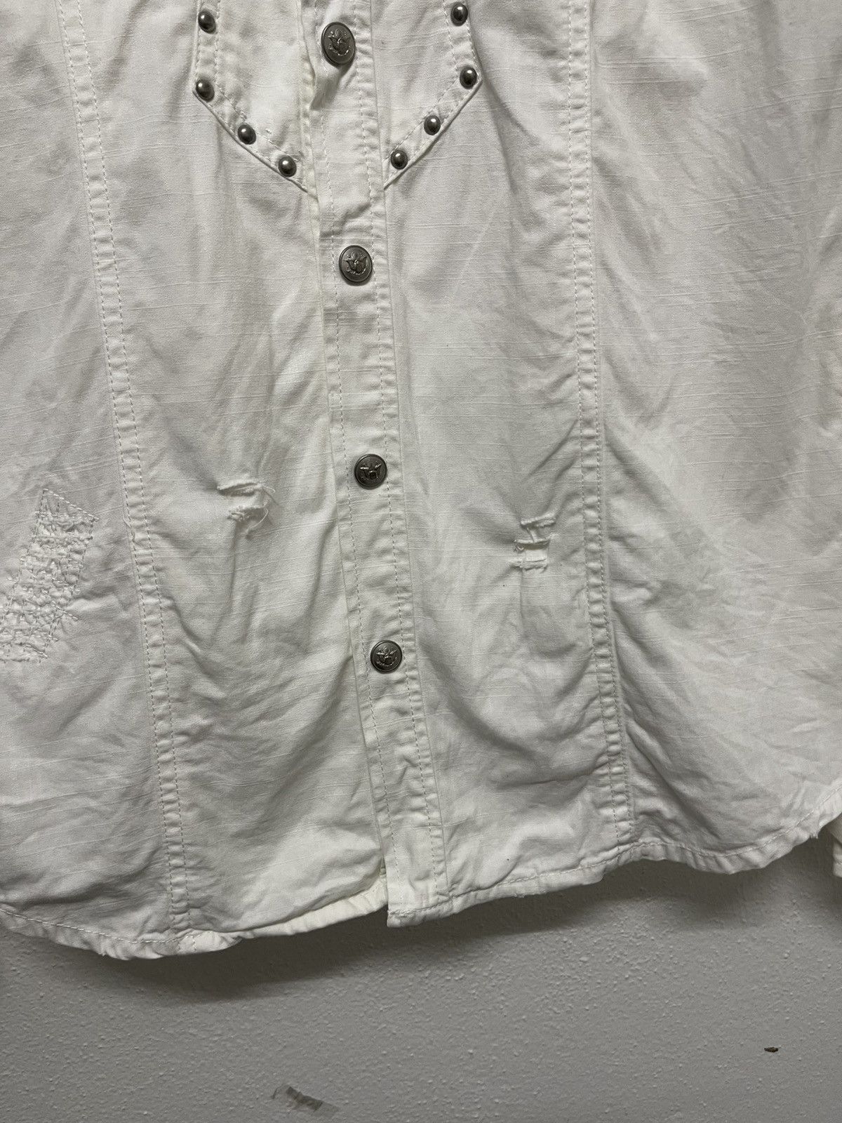 In The Attic 2000s IN THE ATTIC STUDDED WESTERN SNAP BUTTON DISTRESSED Size US M / EU 48-50 / 2 - 6 Thumbnail