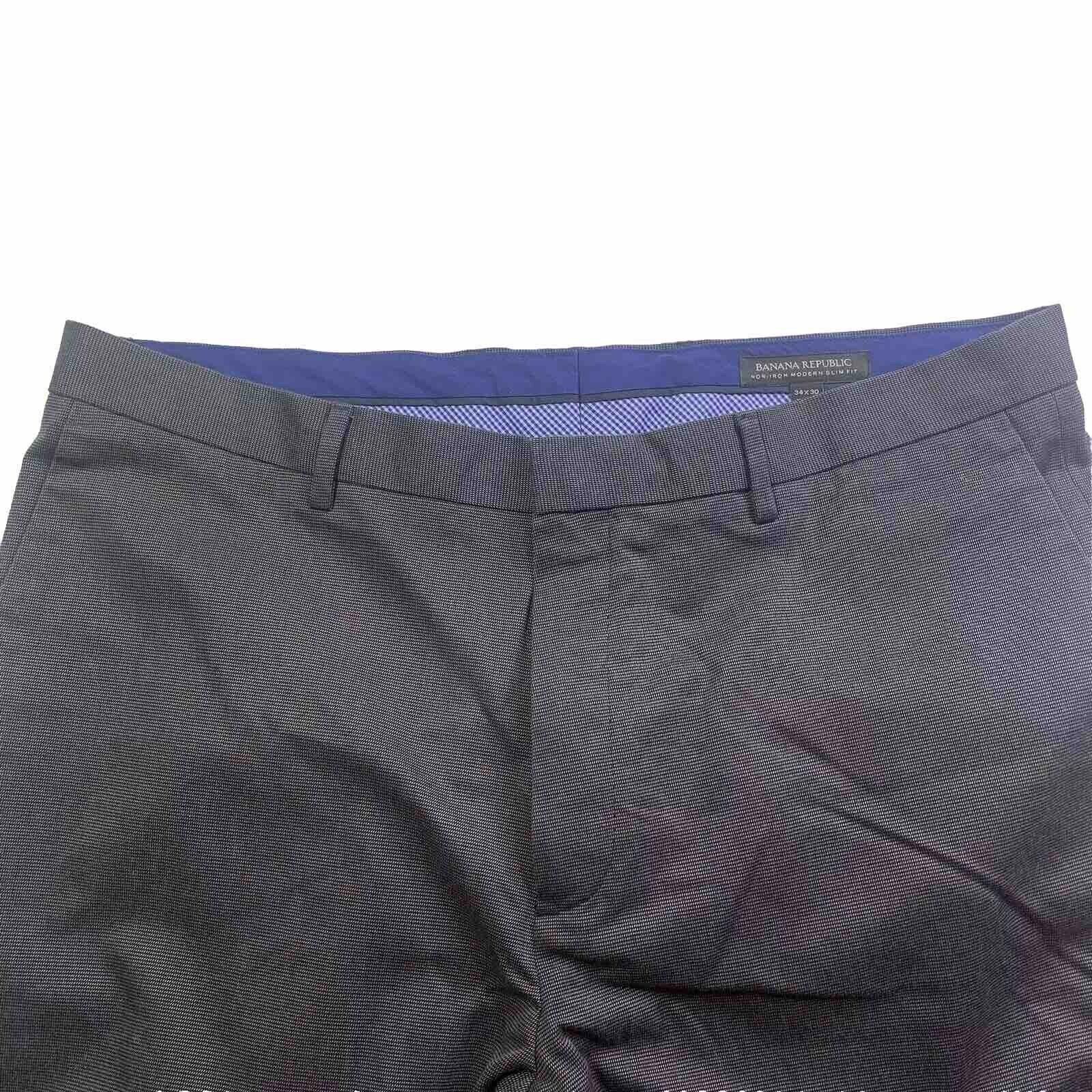 Banana Republic Banana Republic Pant Cotton Gray Charcoal Sz 34/30 Non-Iron Size US 34 / EU 50 - 2 Thumbnail