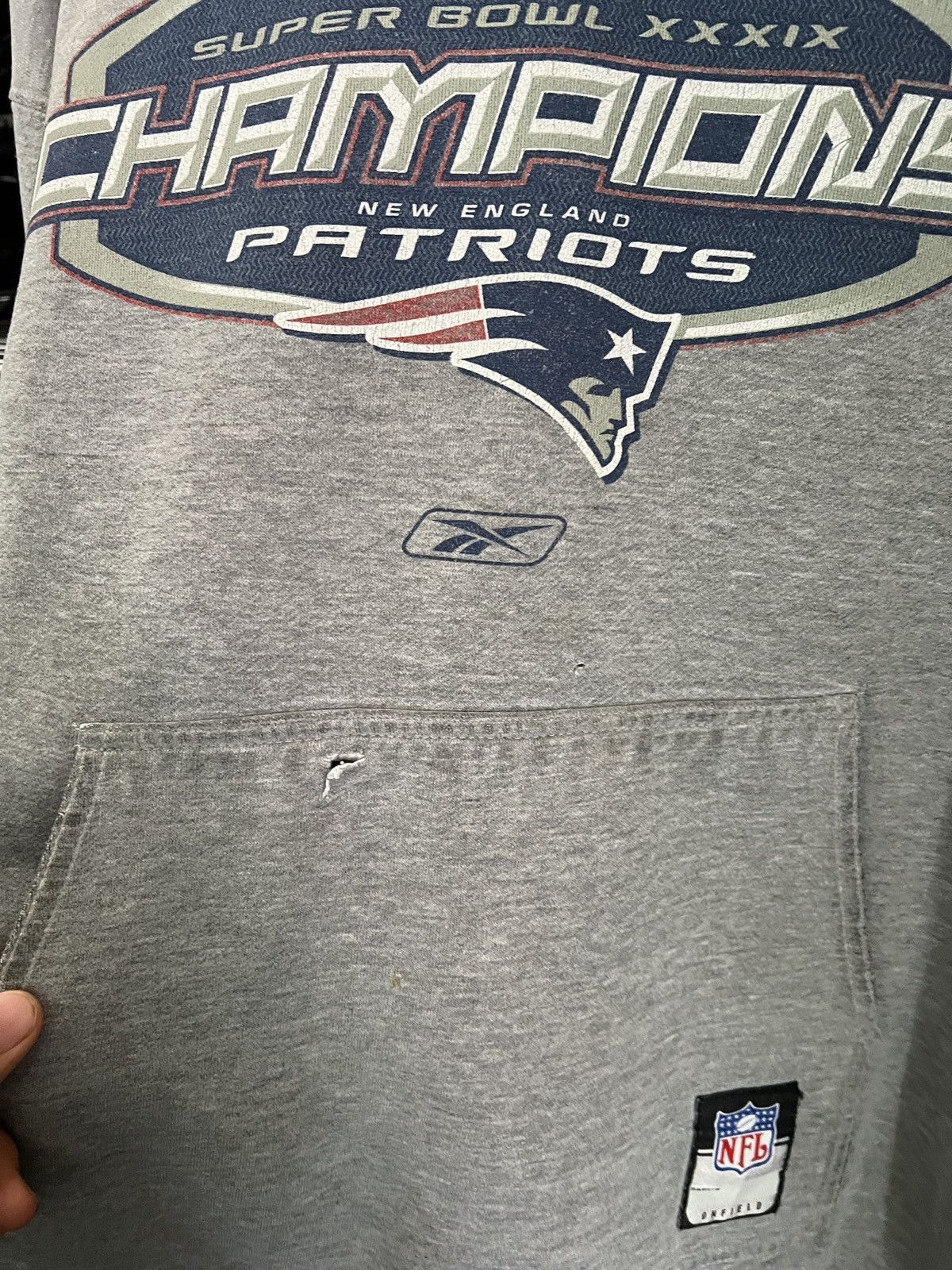 Reebok 2005 NFL New England Patriots Super Bowl XXXIX Hoodie Size US M / EU 48-50 / 2 - 3 Thumbnail